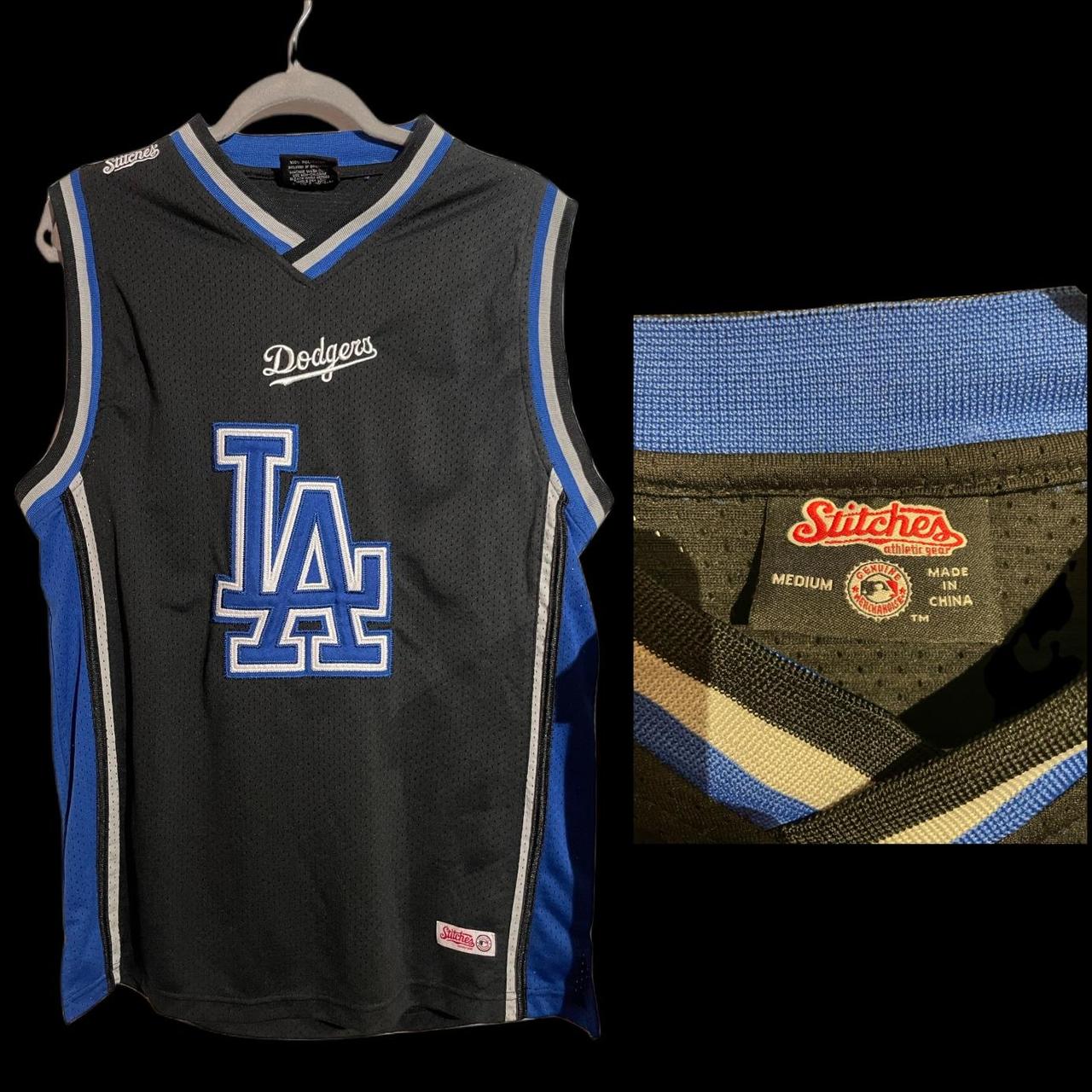 Black and Blue LA Dodgers Basketball Jersey Size