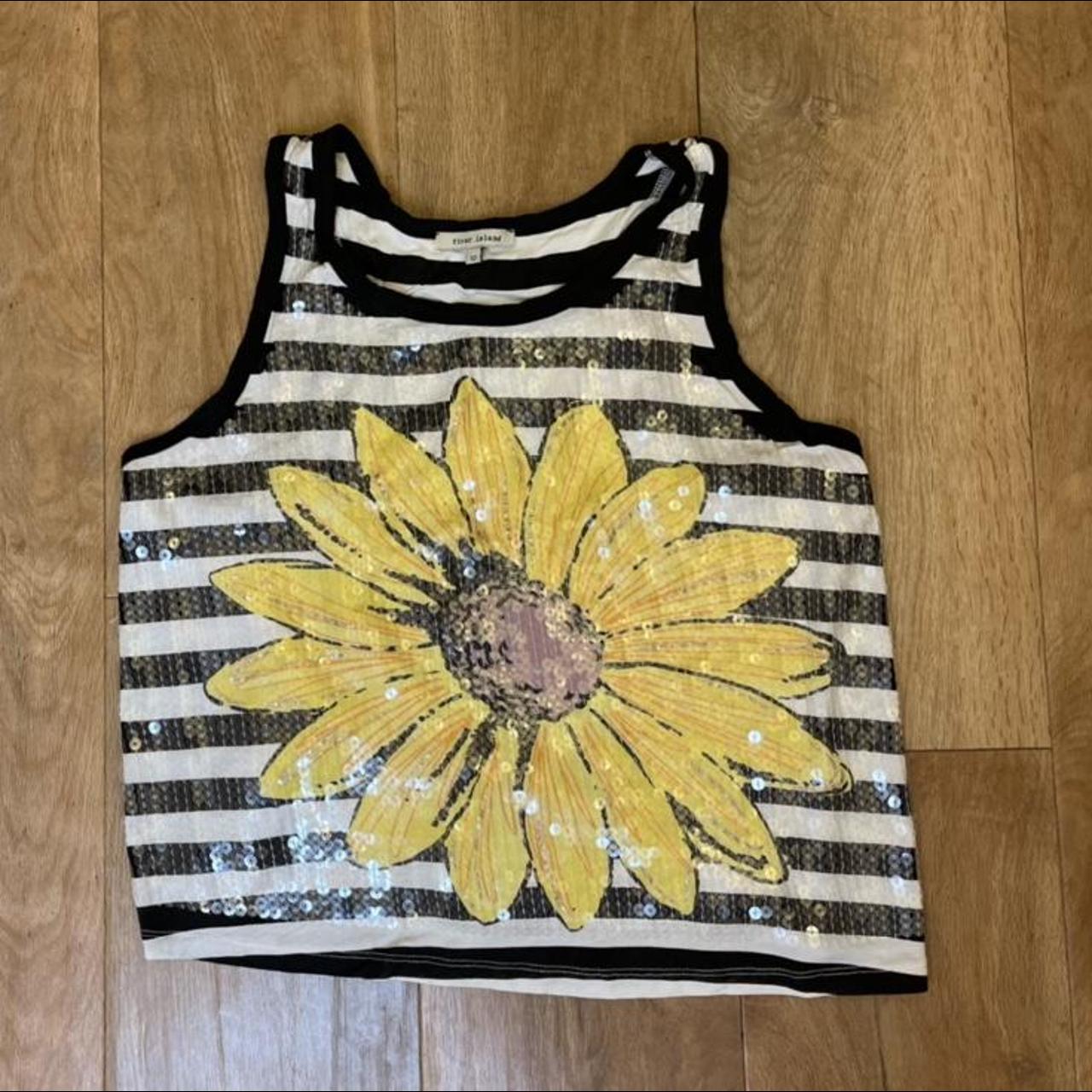 River island sequin sunflower vest never been... Depop