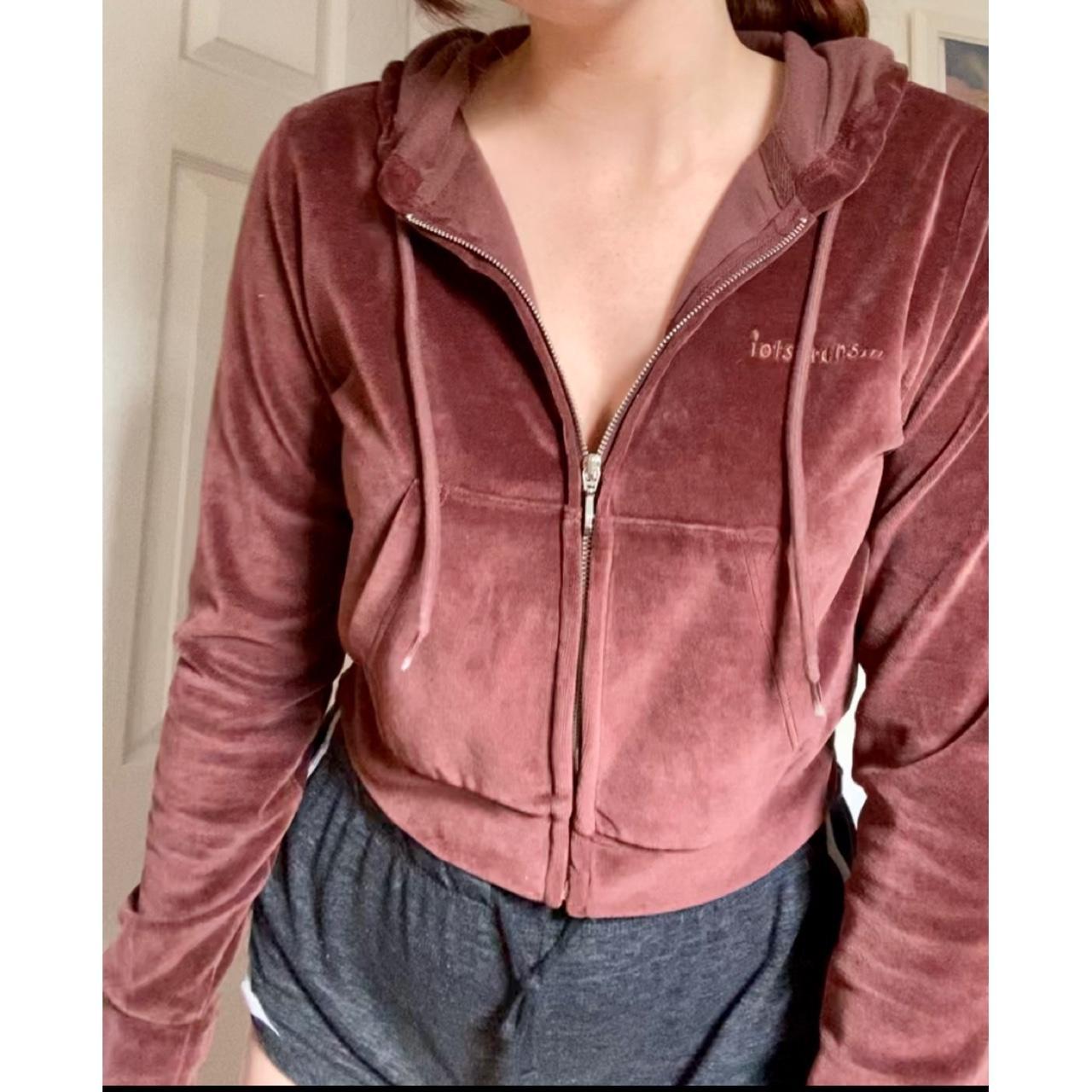 Urban Outfitters UO frans brown cropped velour... - Depop