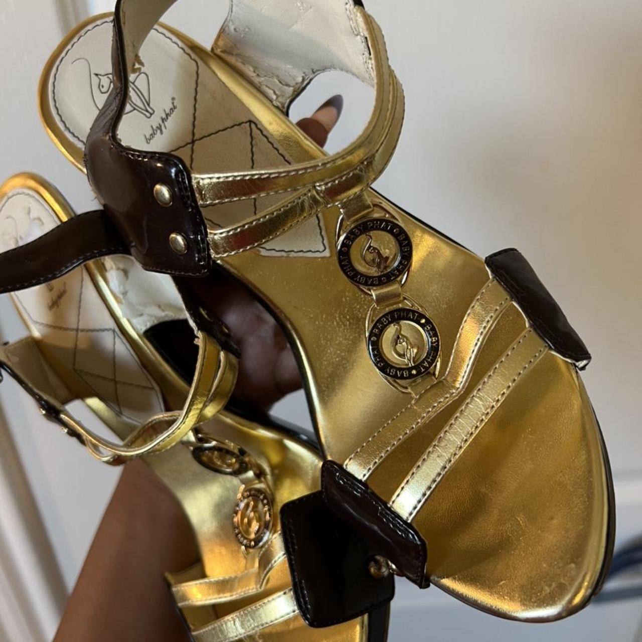 Baby Phat Women's Gold and Brown Courts | Depop