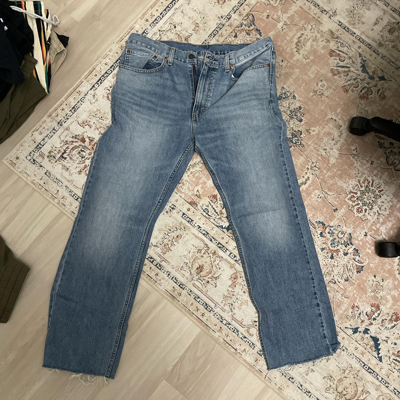 Levi’s 505 cropped 36x32 cropped and distressed by... - Depop