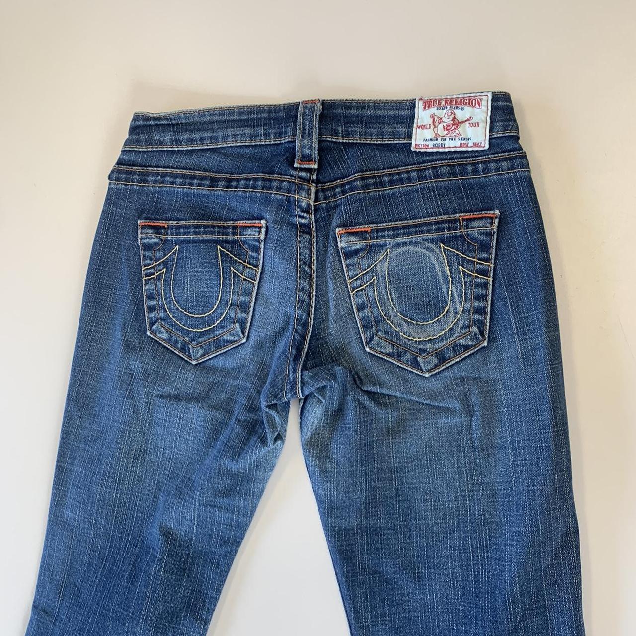 Y2k true religion jeans Classic medium wash Low... - Depop