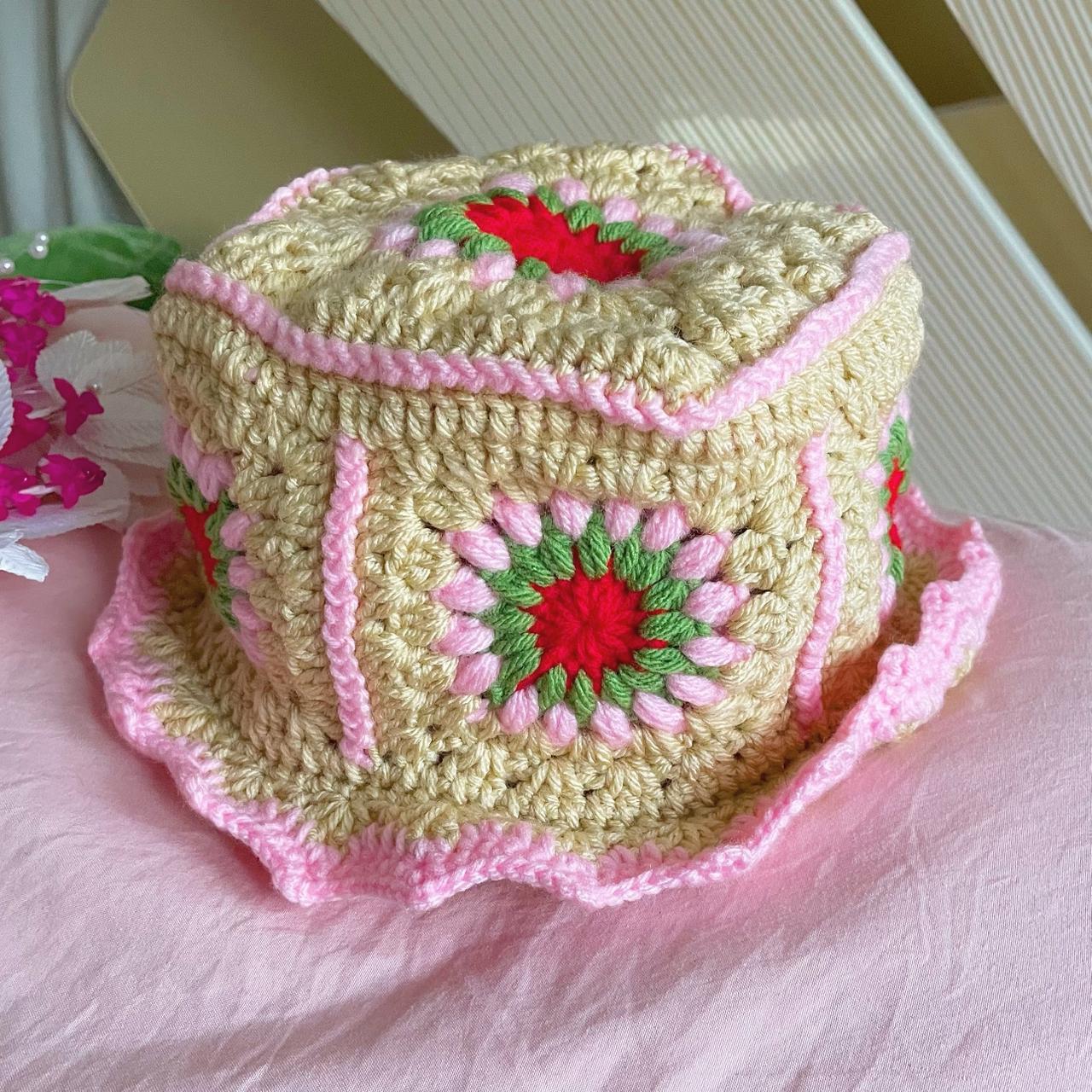 Stacked Granny Patch Hat. So adorable. 🌸💘🌸 - Depop