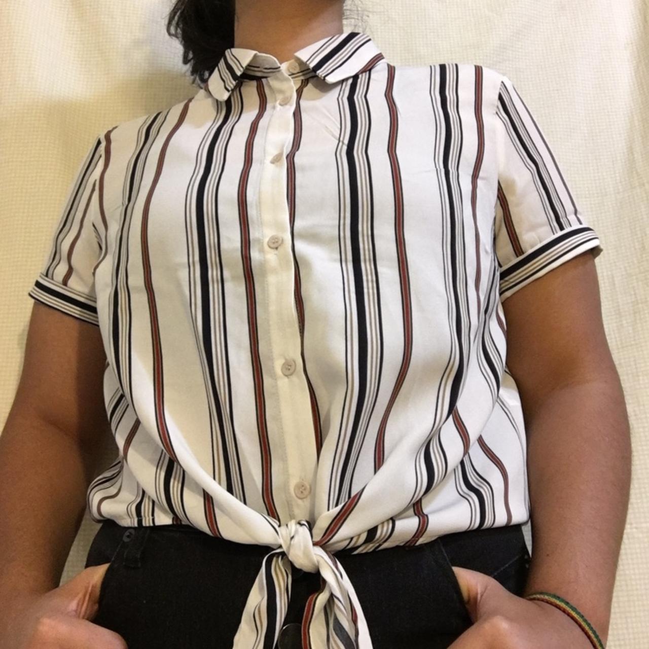 Black and white vertical striped shirt forever 21 best sale