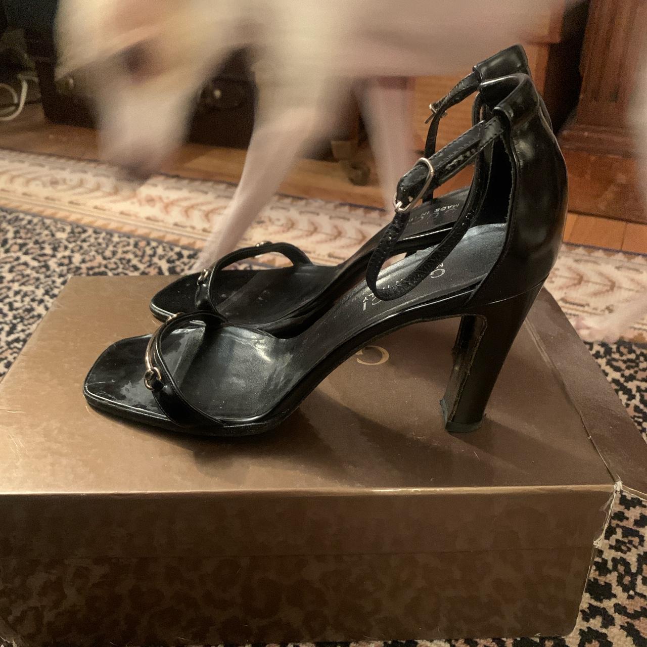 Gucci Black Leather Strappy Heels I took good care - Depop