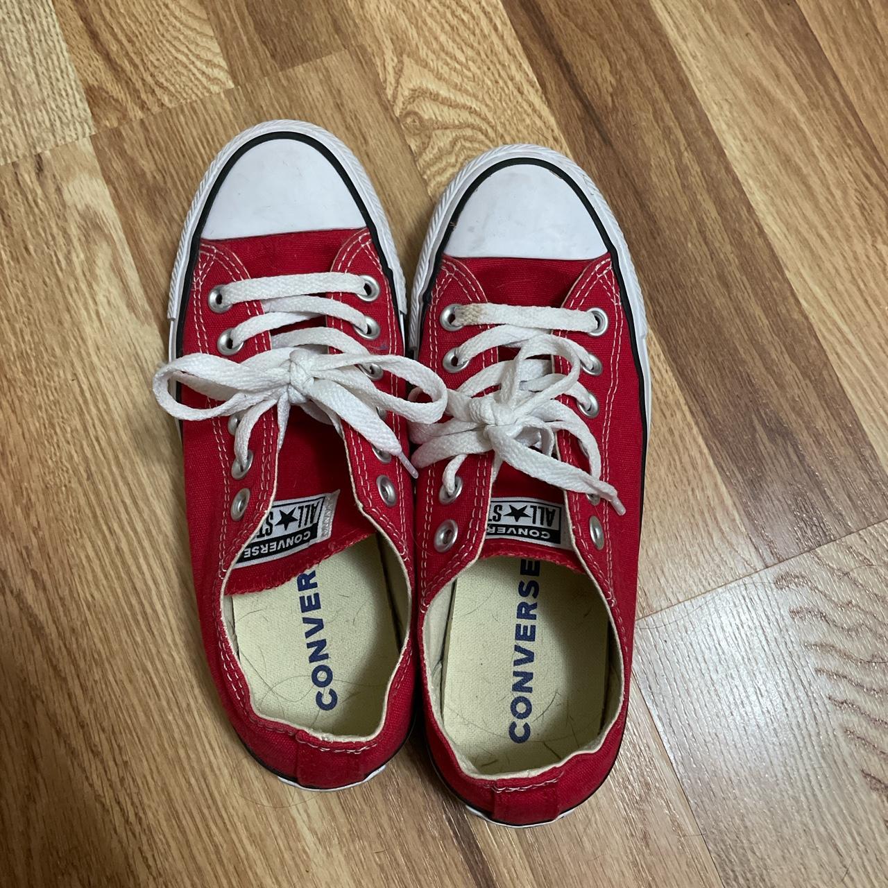 RED LOW TOP CONVERSE women’s 6.5 great condition... - Depop