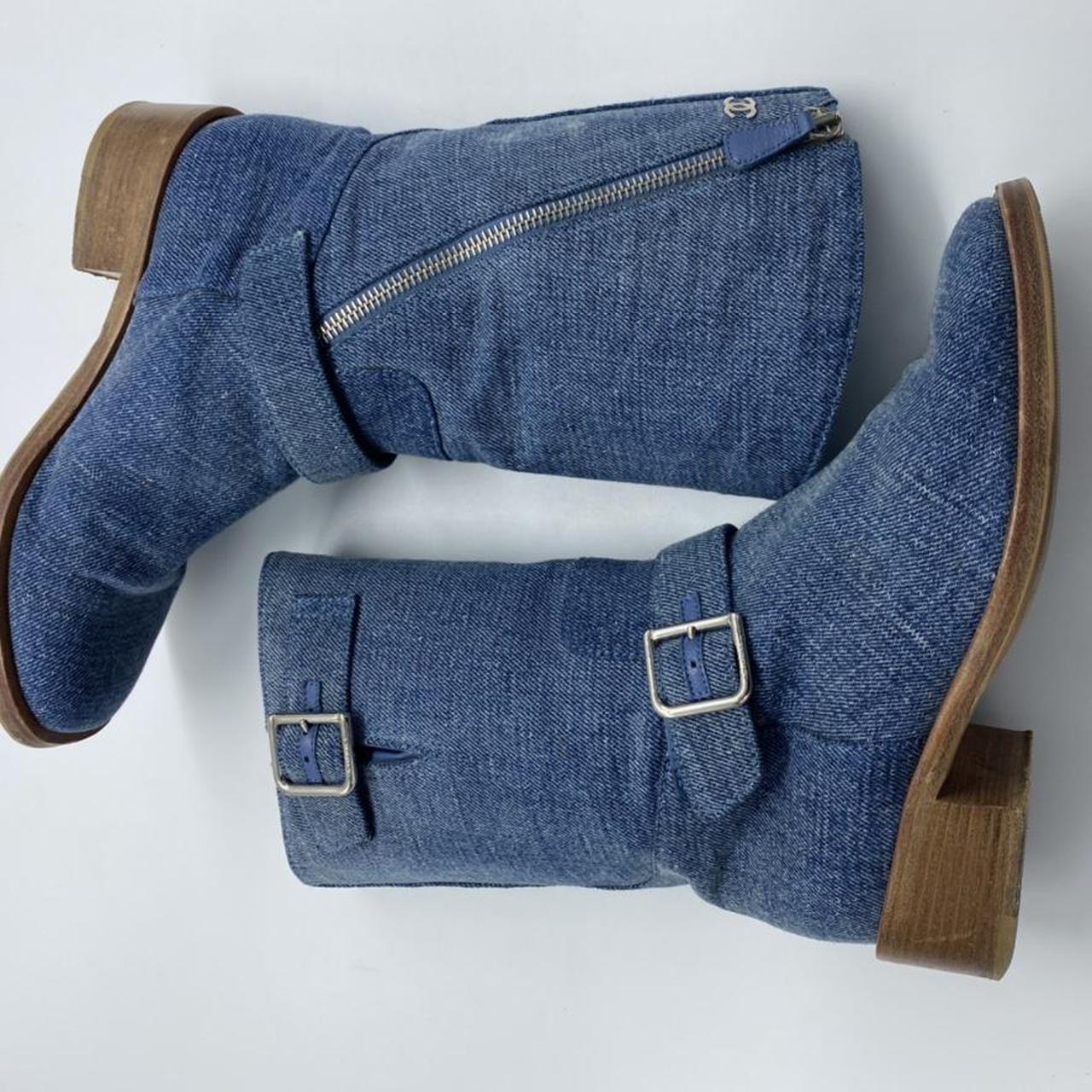 Chanel deals denim boots