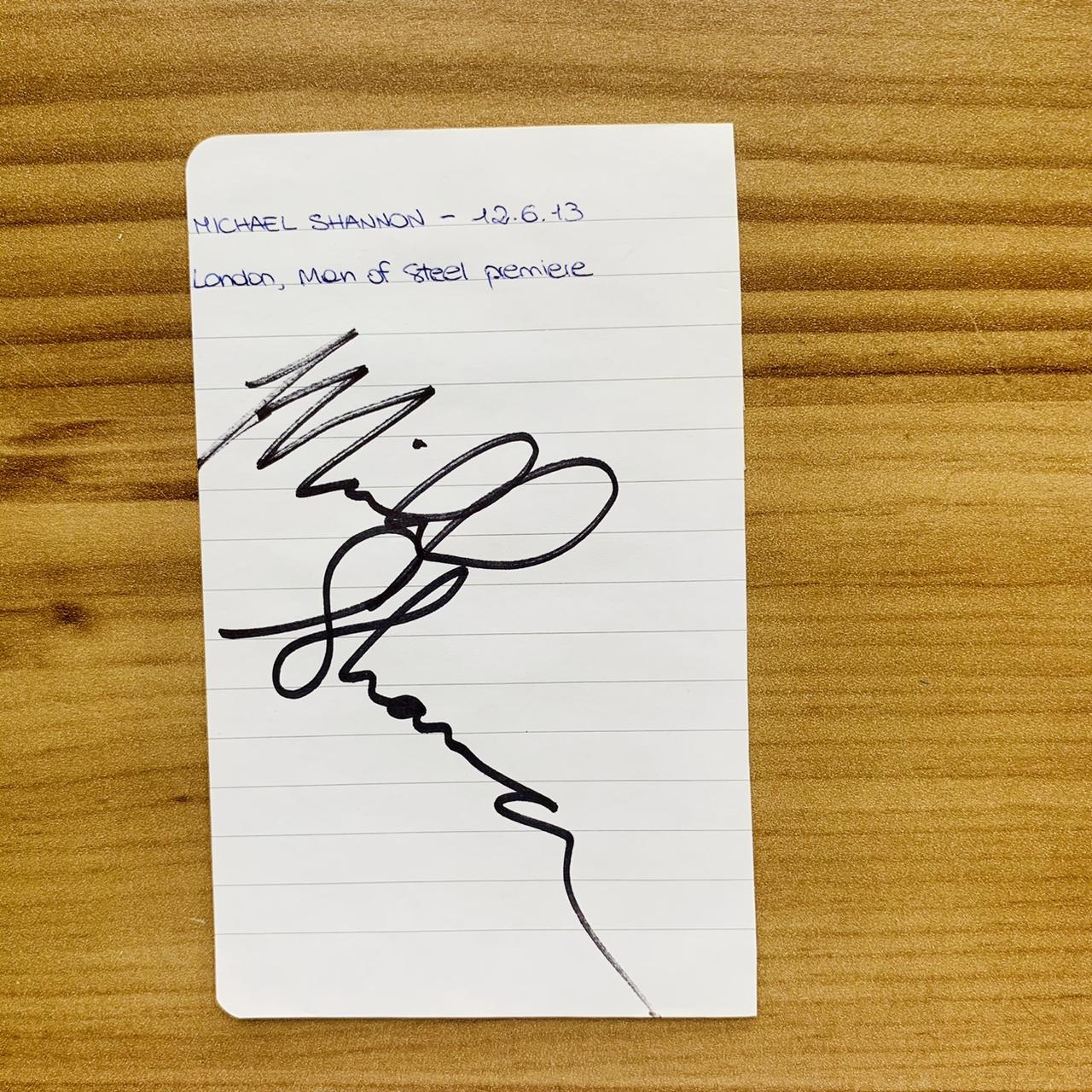 #autograph by michael shannon from #superman man of... - Depop