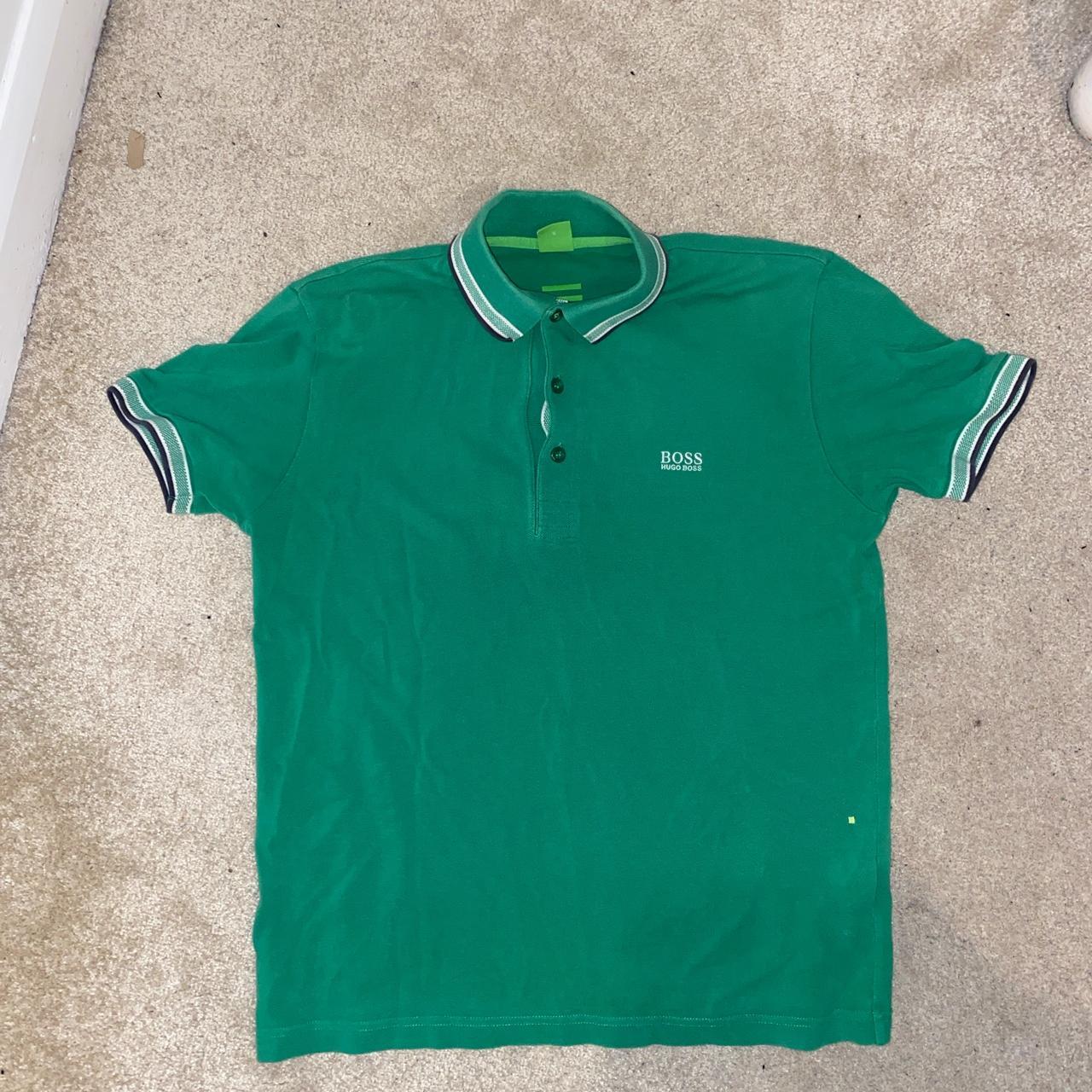 Hugo Boss Men's Green Polo-shirts | Depop