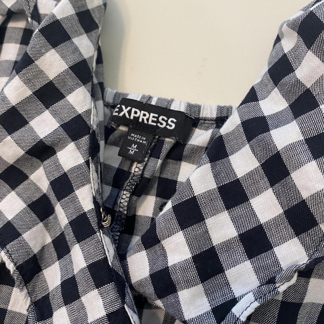 express black & white plaid dress in perfect... - Depop