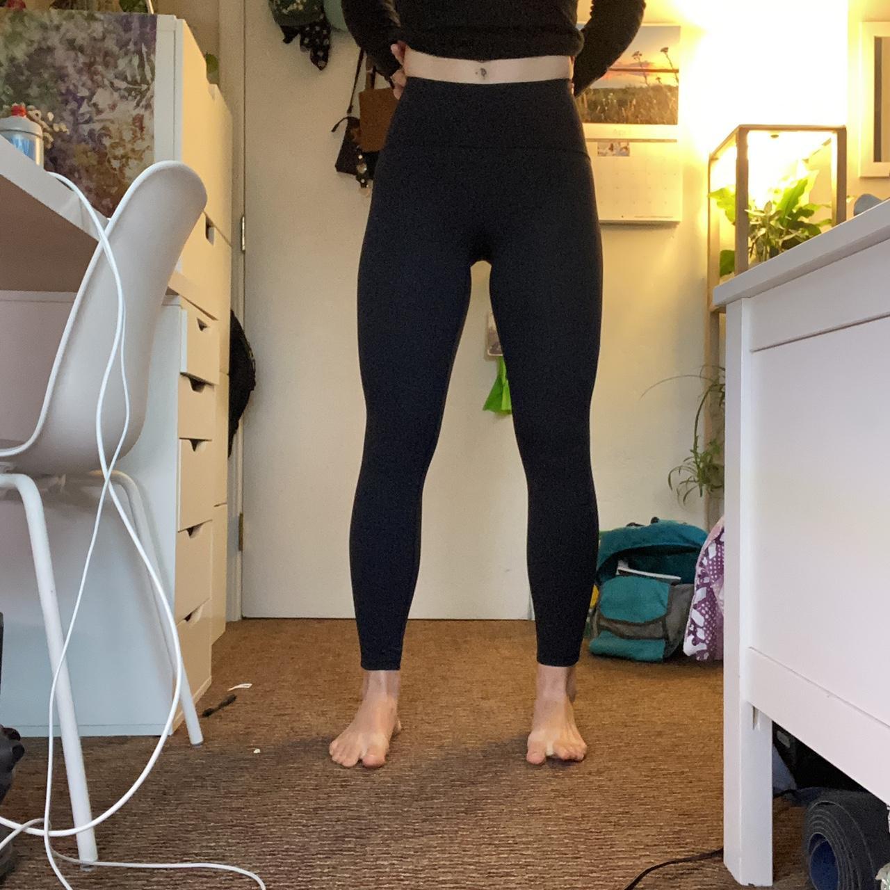 Lululemon black leggings 7/8 25” size 4. These are - Depop