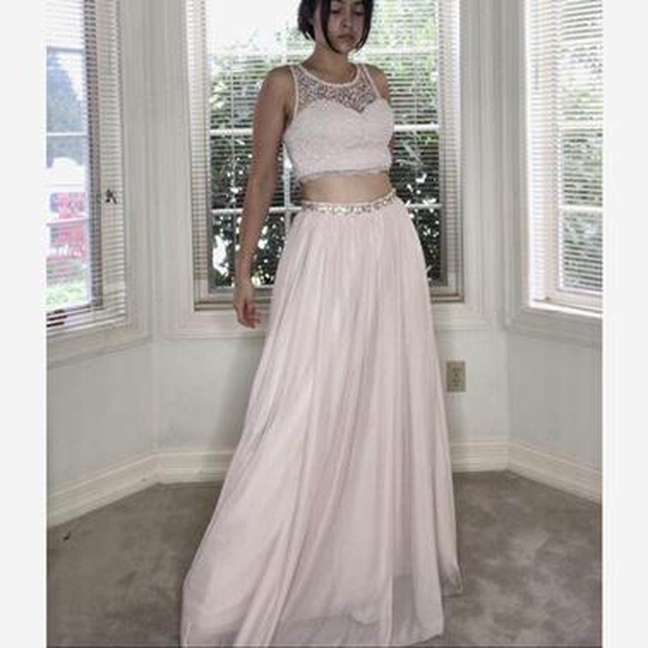 Light pink 2 piece prom outlet dress