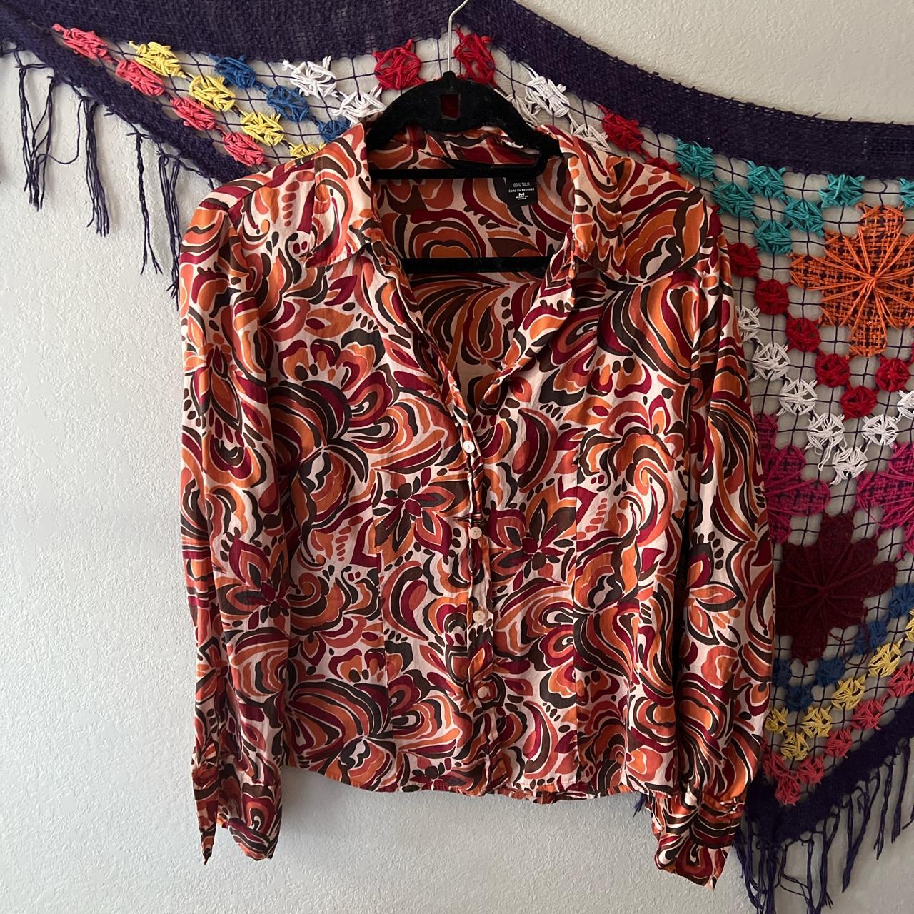 Product Image 2 - Groovy Silk Blouse
warm hued 70's