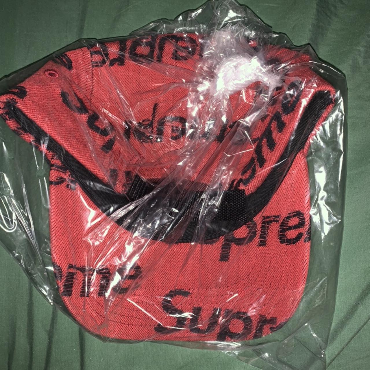 Pre-owned Supreme Top Logo Denim Camp Cap Red