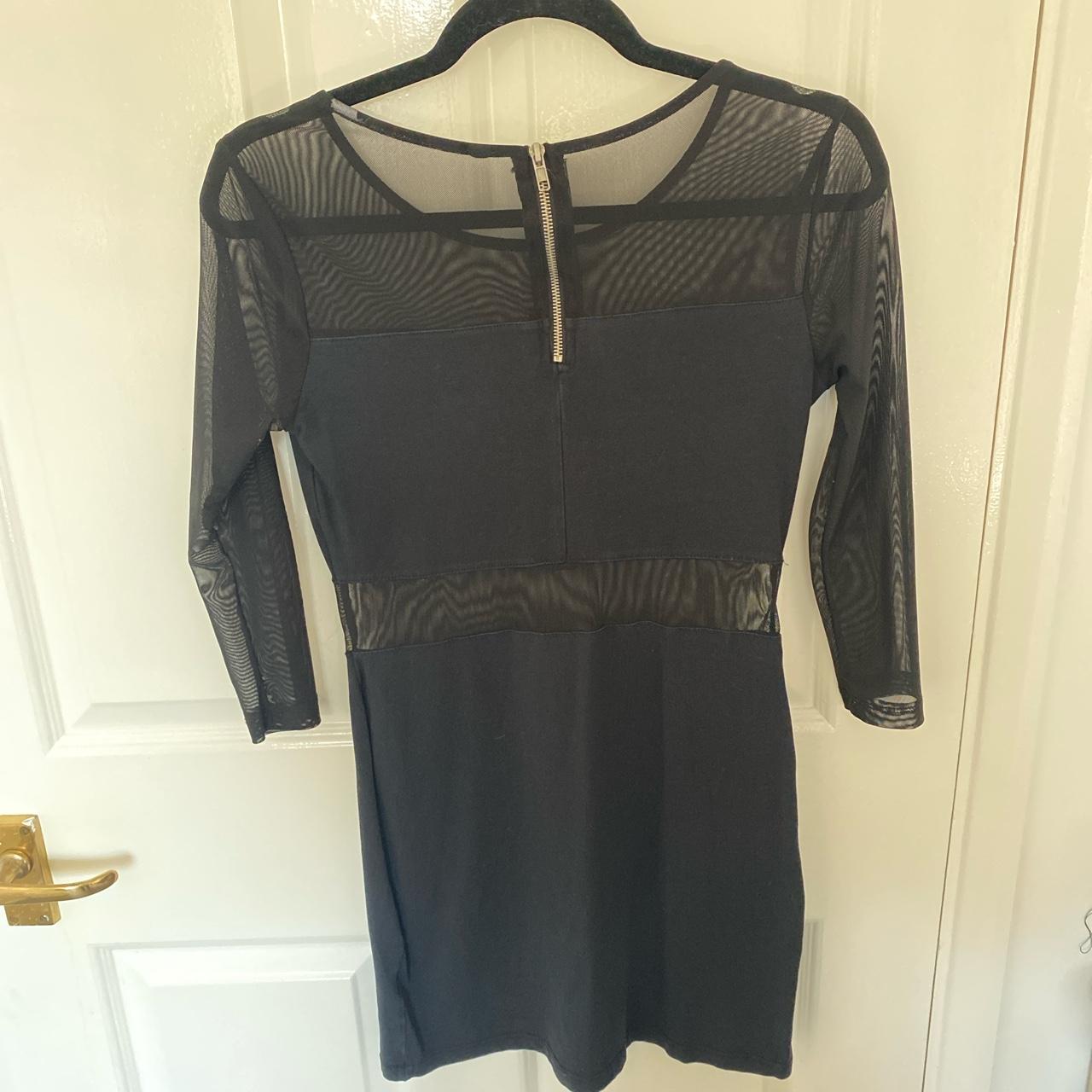 H & M black mesh bodycon mini dress. #gothic... - Depop