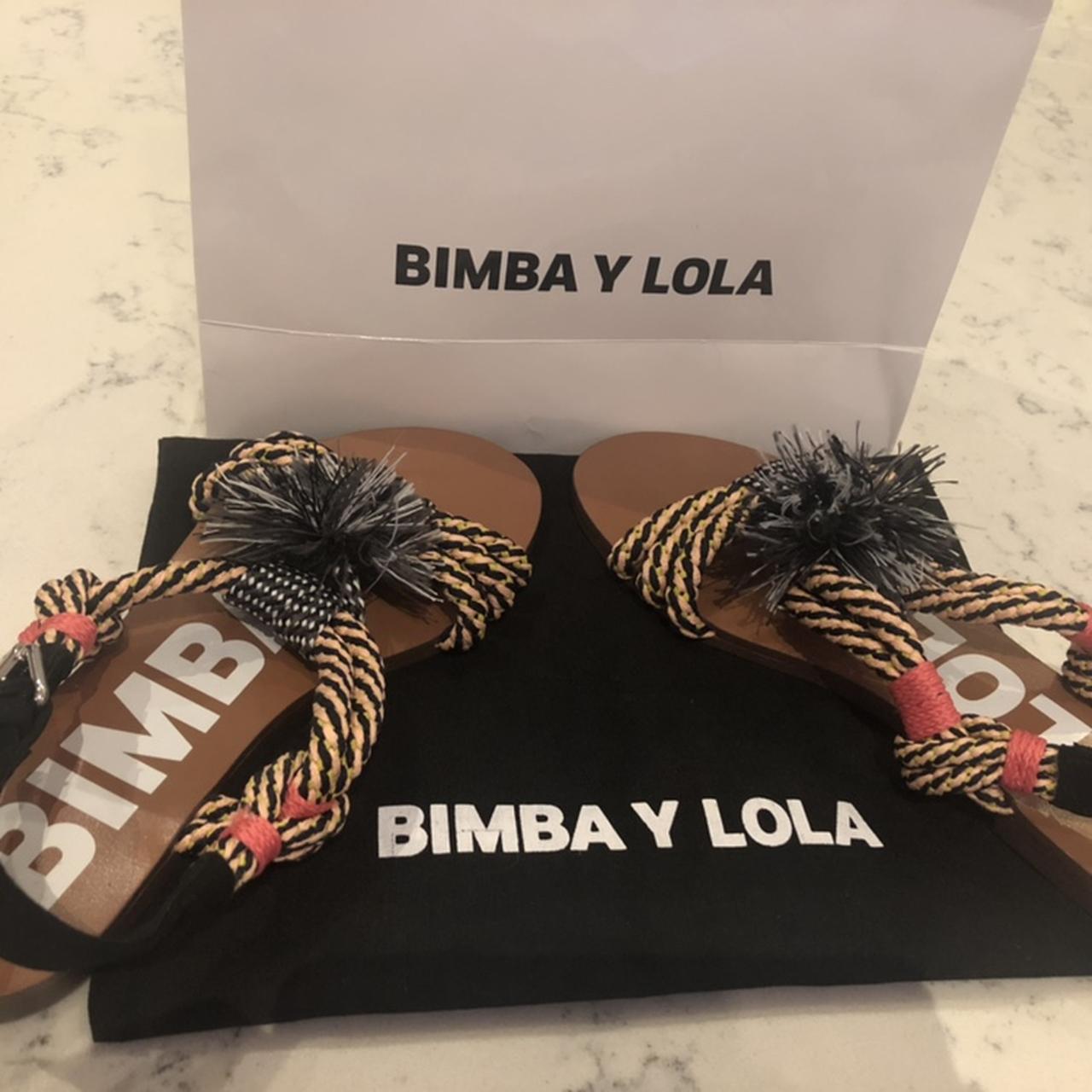 Bimba Y Lola mesh-strap high heel leather sandals in - Depop