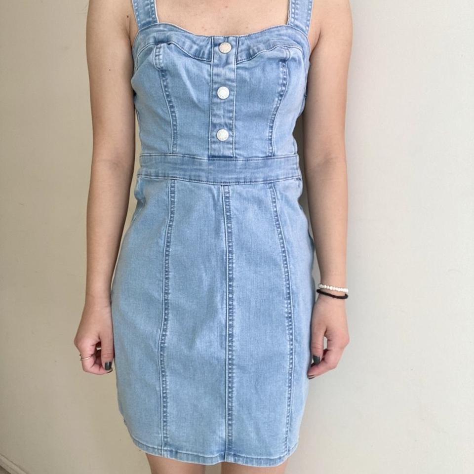 guess denim overall dress