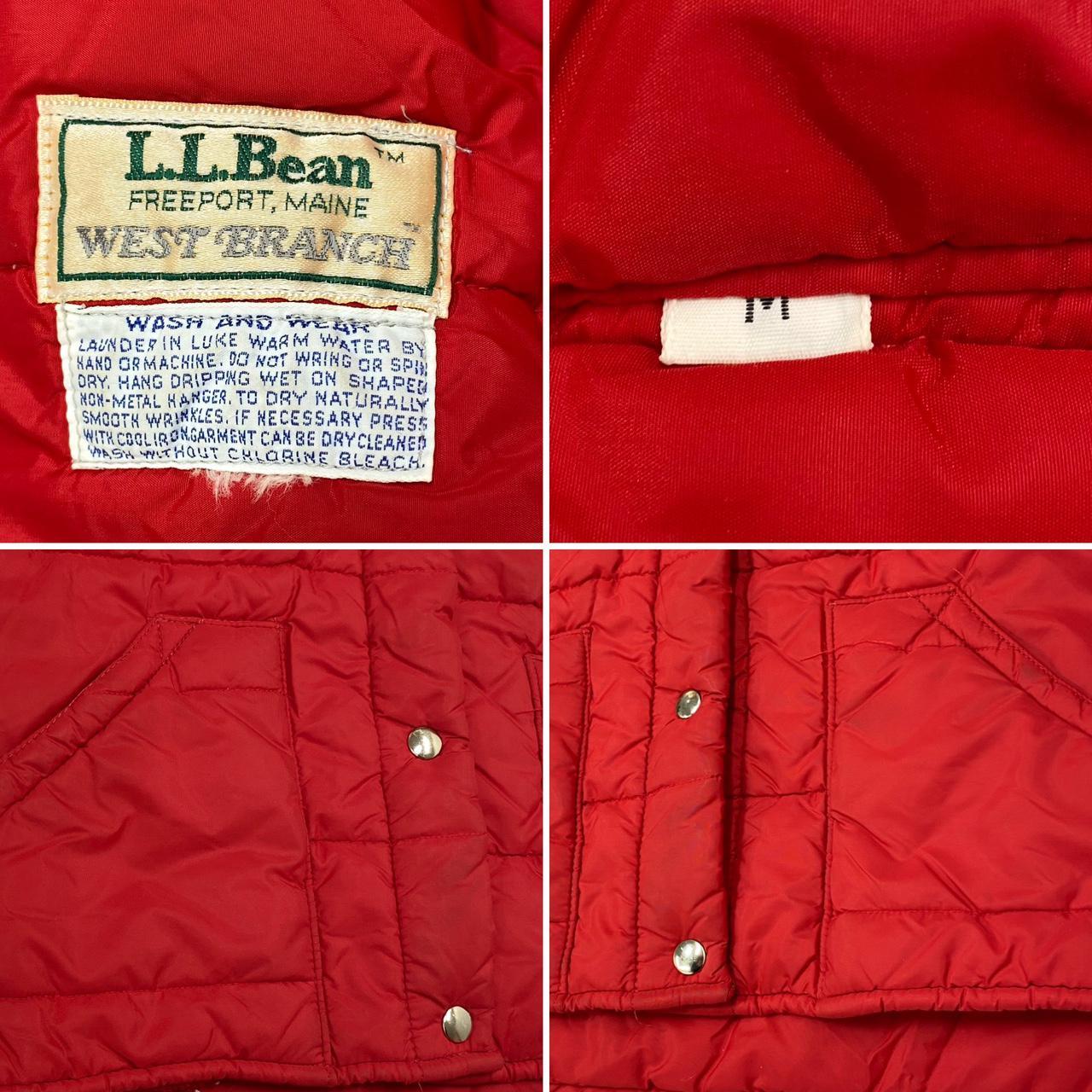 1980s LL Bean, West Branch puffer vest, red with 2 | Depop