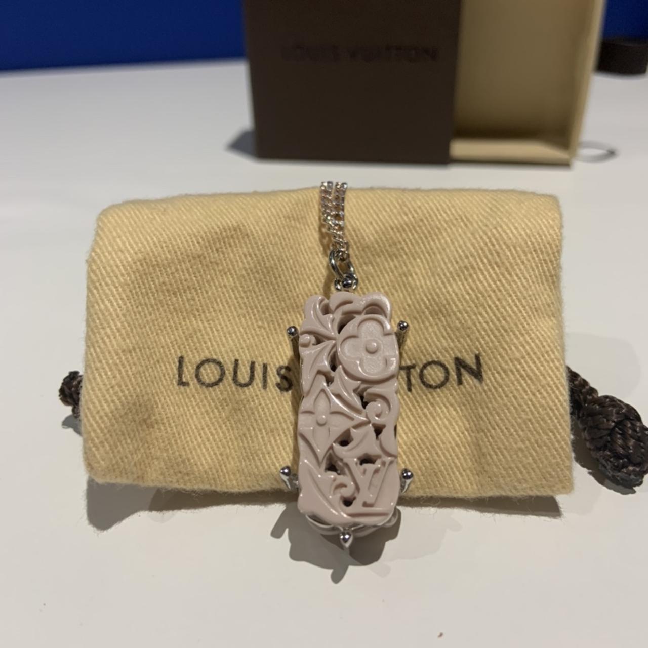 Louis Vuitton leather choker necklace with silver - Depop