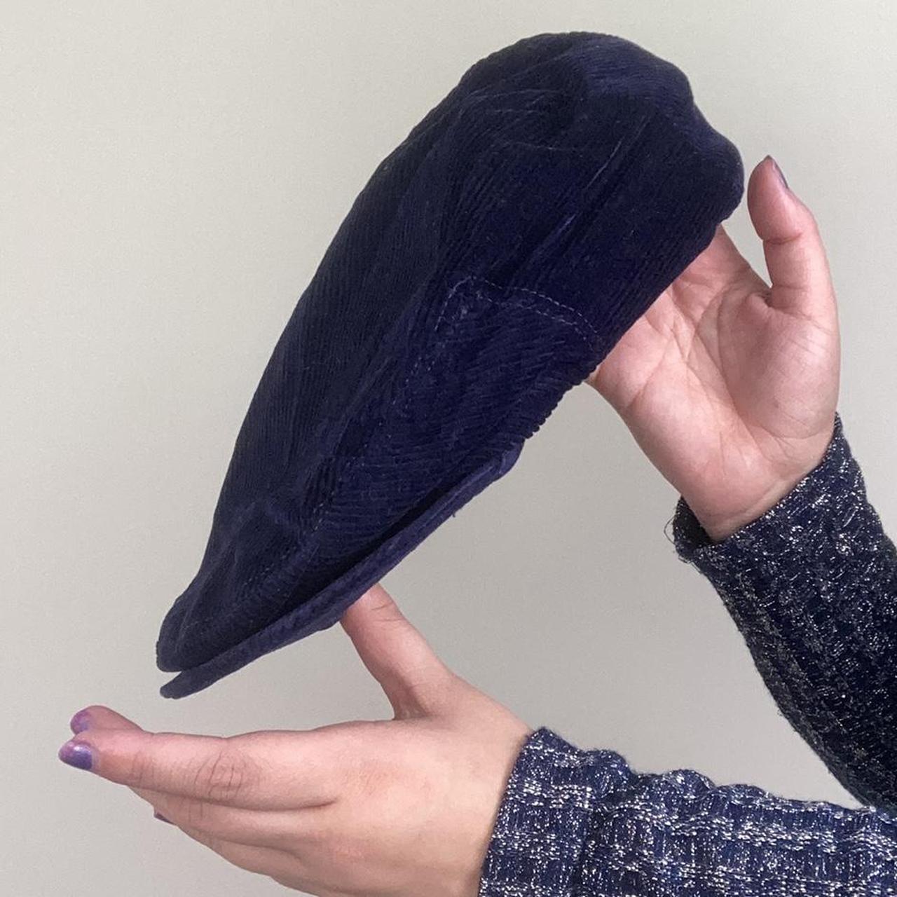 Y2K CORDUROY NEWSBOY CAP🪁 navy wide wale corduroy... Depop