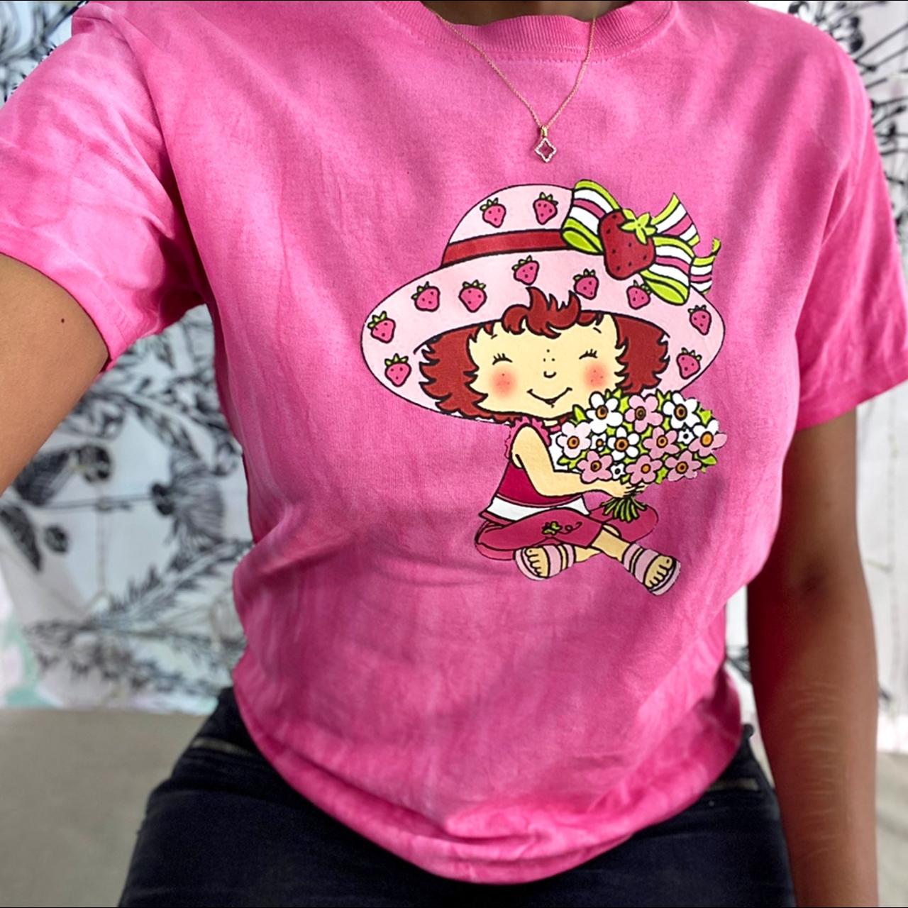Pink Dyed Strawberry Shortcake Shirt 🍓💗 1/1 Made By... | Depop