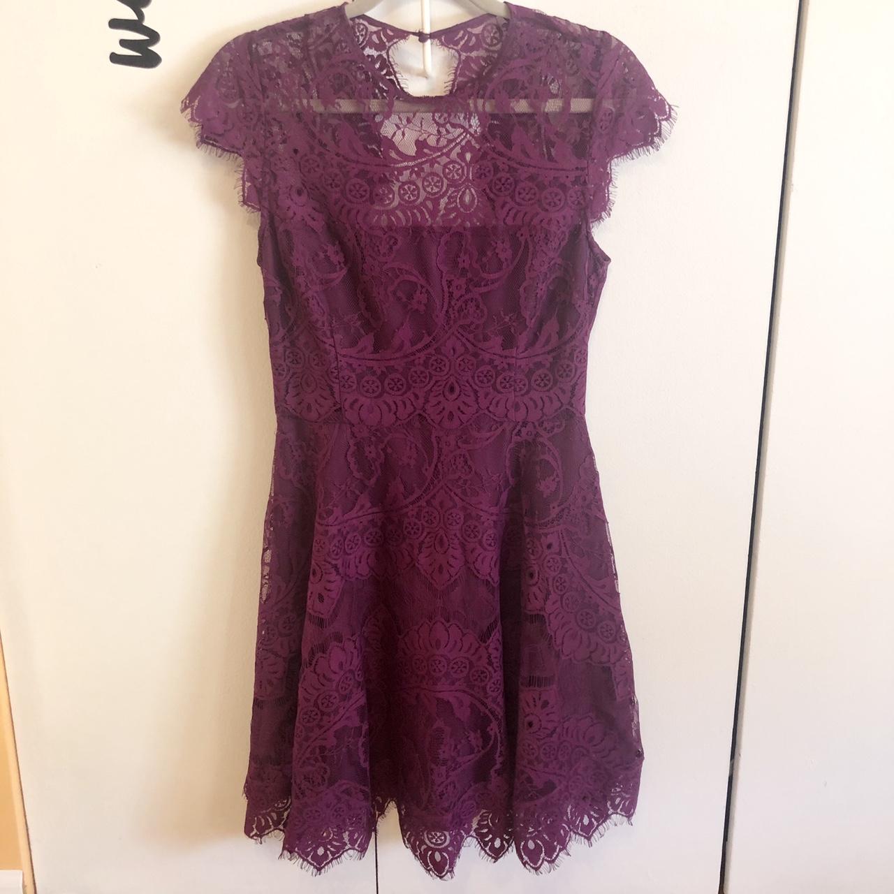 Nordstrom purple lace dress best sale