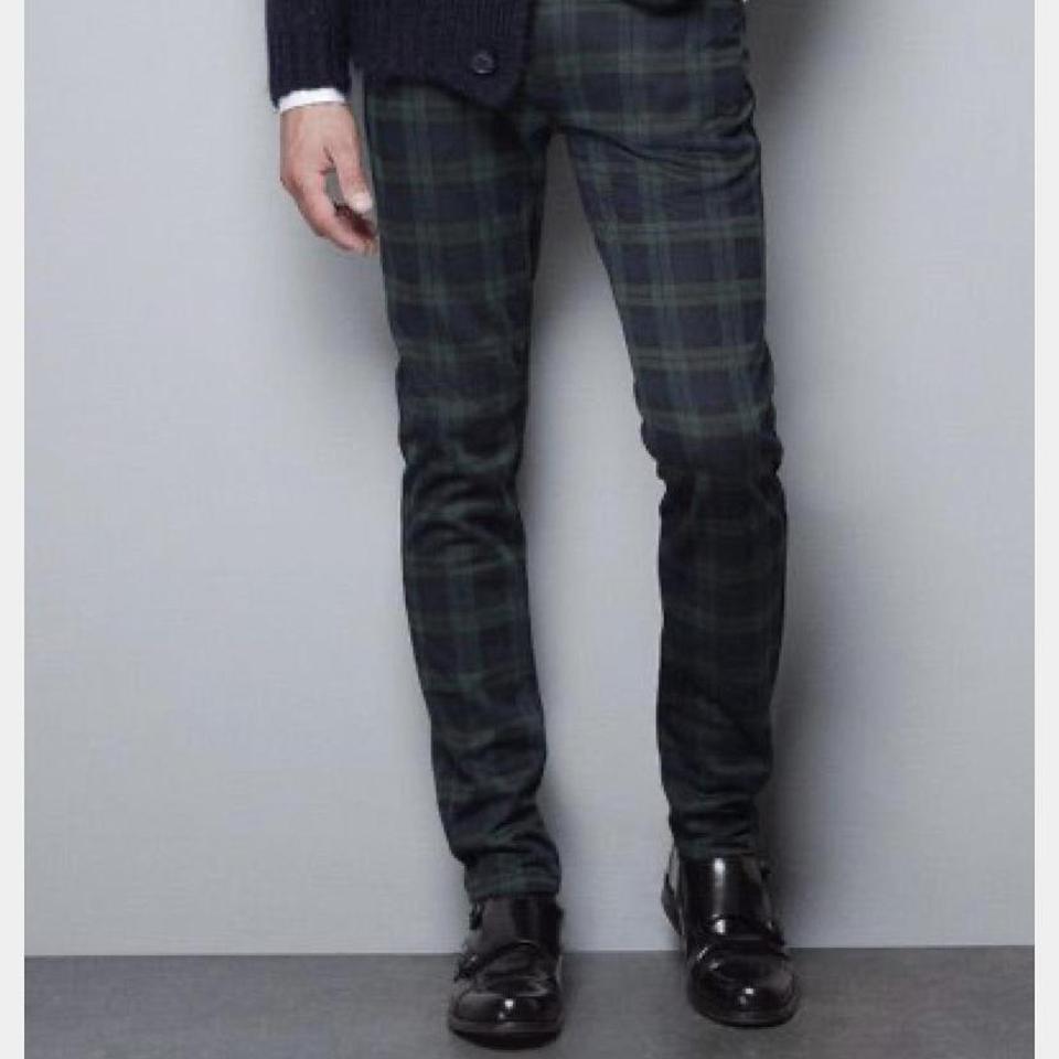 zara mens checked trousers