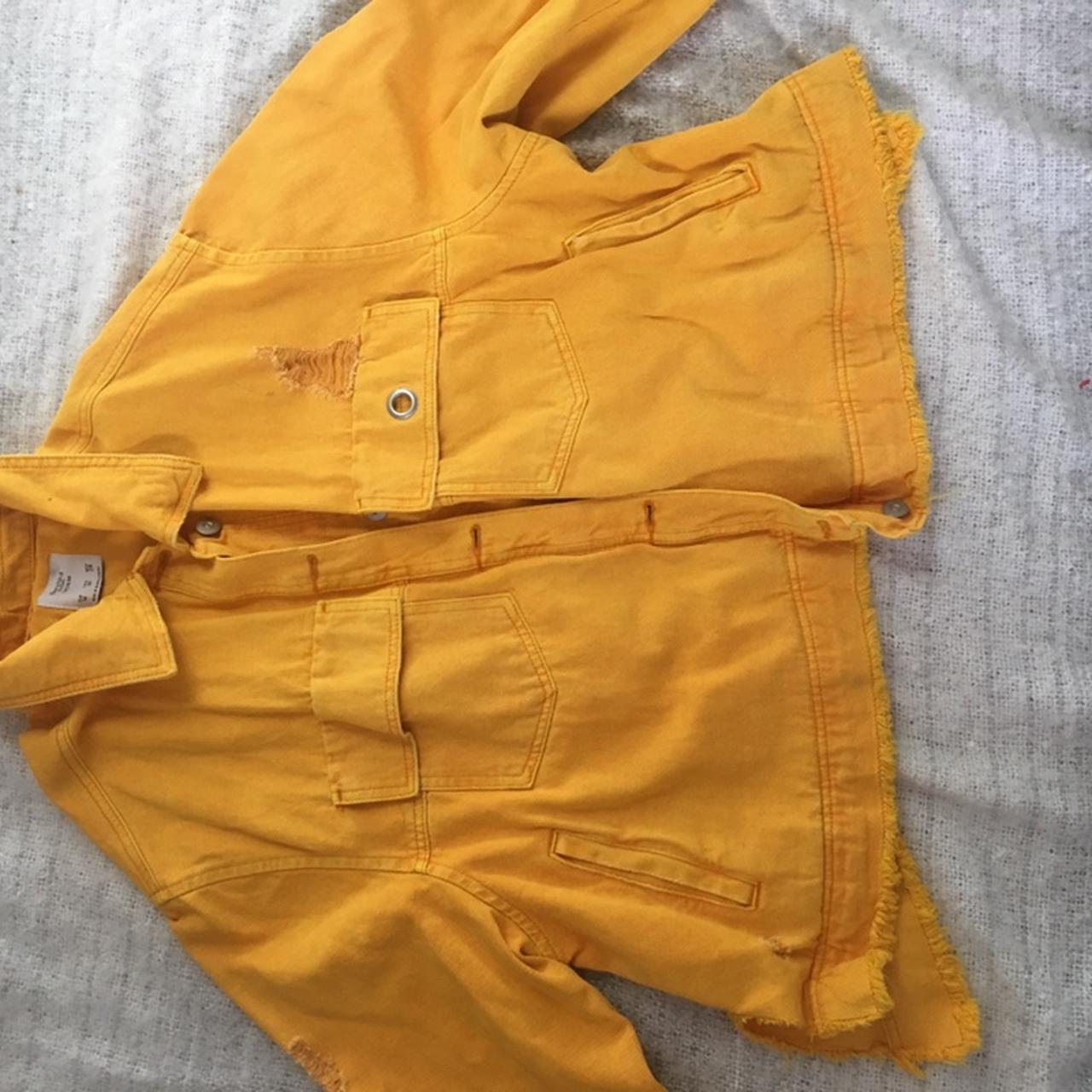 VTG city girl yellow jean jacket with embroidery. - Depop