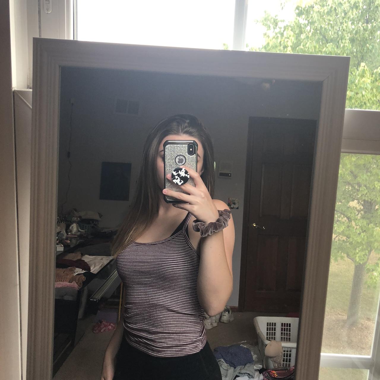 Women's Burgundy and White Vest