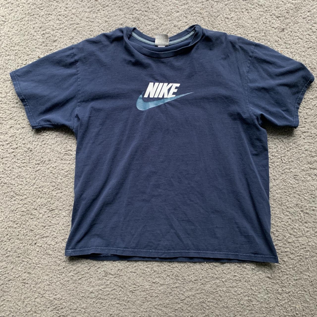 Nike Men's Blue and Navy T-shirt | Depop