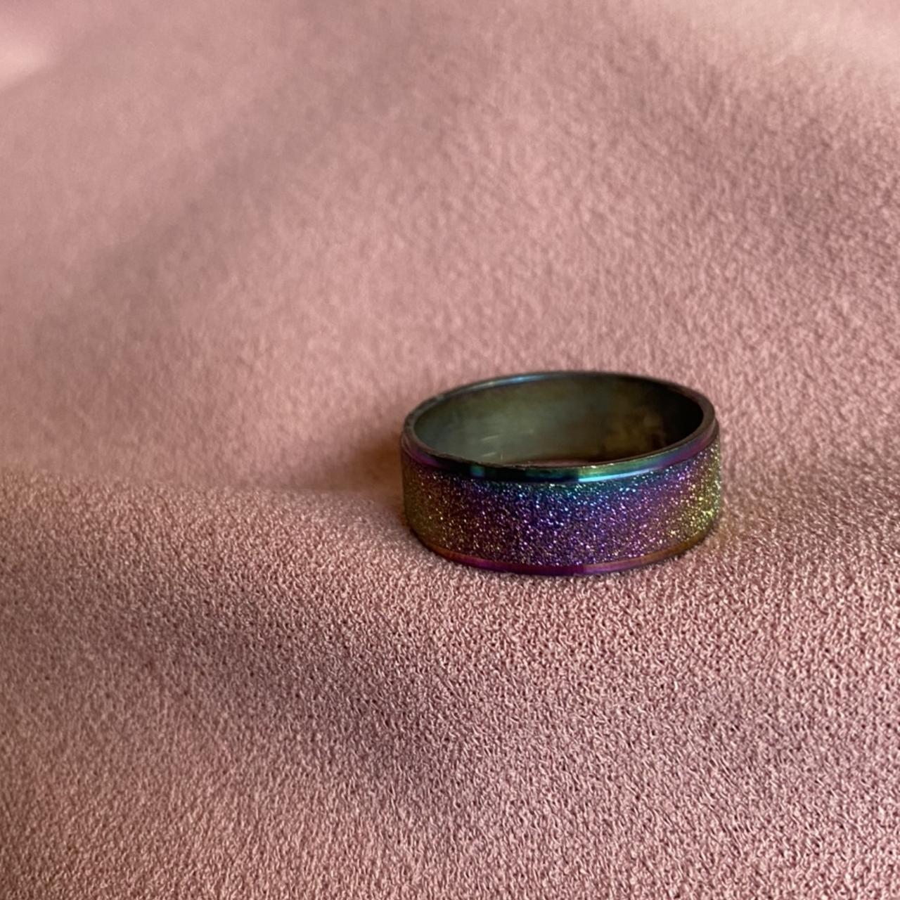 Holographic ring - size 8 - will never tarnish/ - Depop