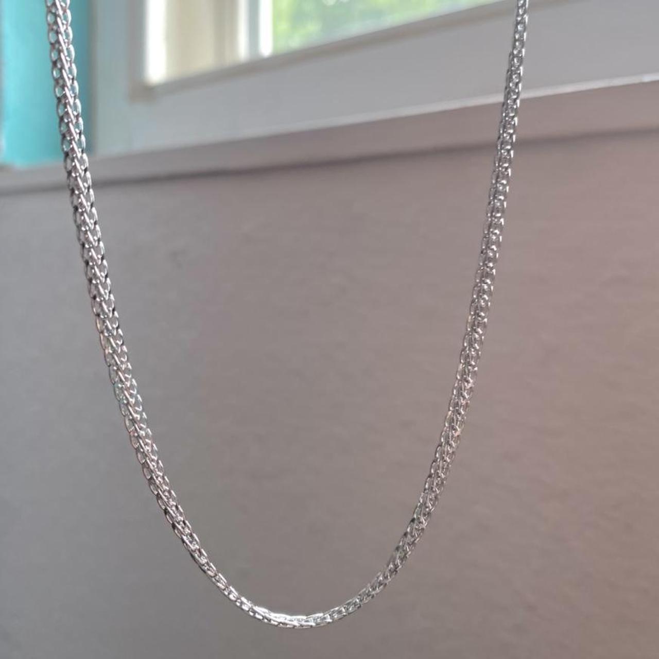 Silver fancy link chain necklace , - 18in long , - 3...