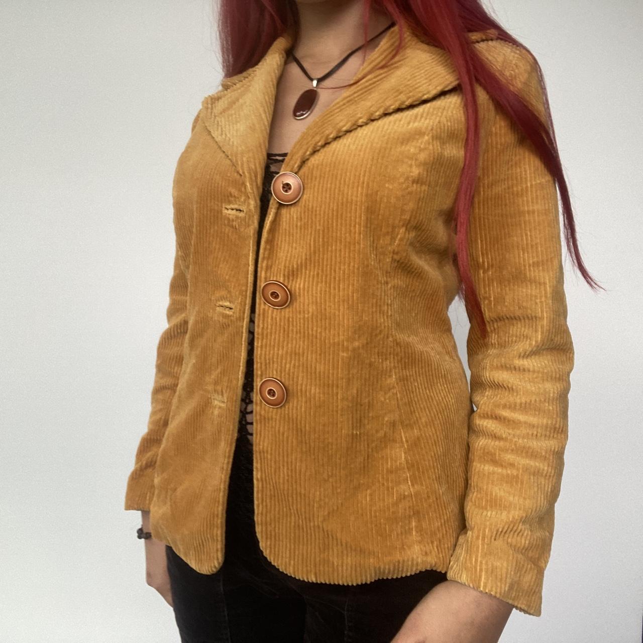 funky retro mustard yellow corduroy jacket ⭐️... Depop