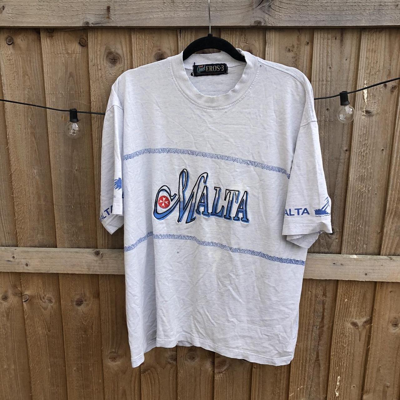 Vintage graphic 90s embroidered Malta country... - Depop