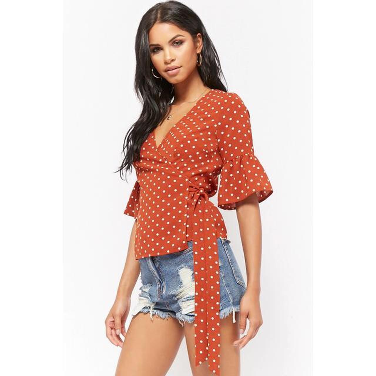 Forever 21 Burnt Orange Terracotta Polka Dot Depop