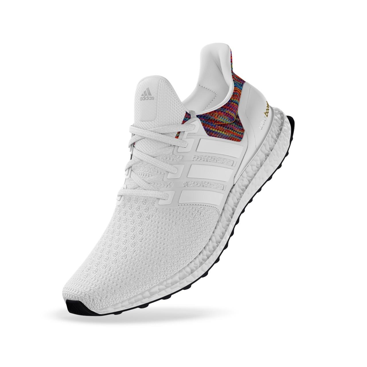 Adidas white ultra boost rainbow on sale