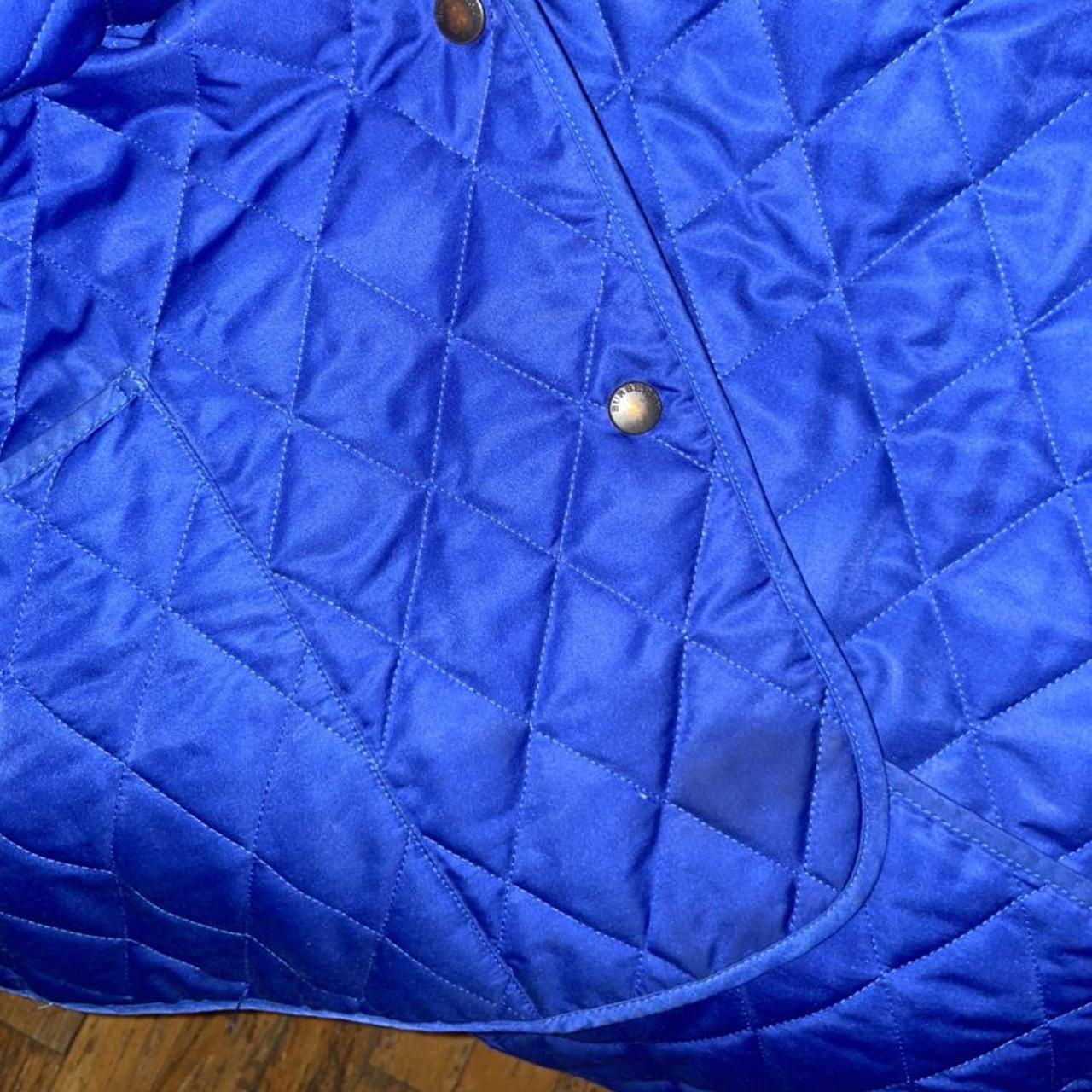 Royal Blue Burberry quilted jacket. Great quality... - Depop
