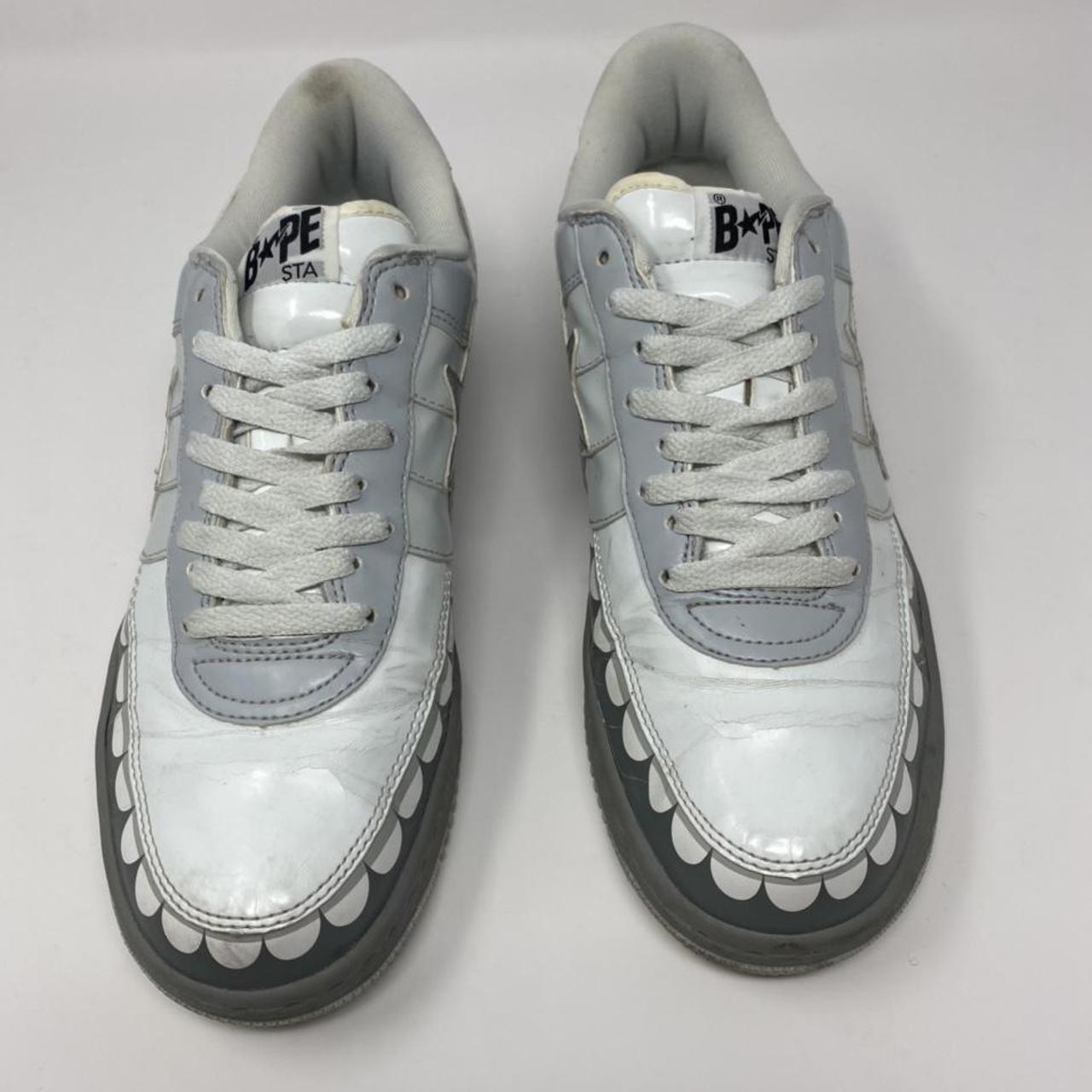 BAPE Men's Grey and White Trainers | Depop