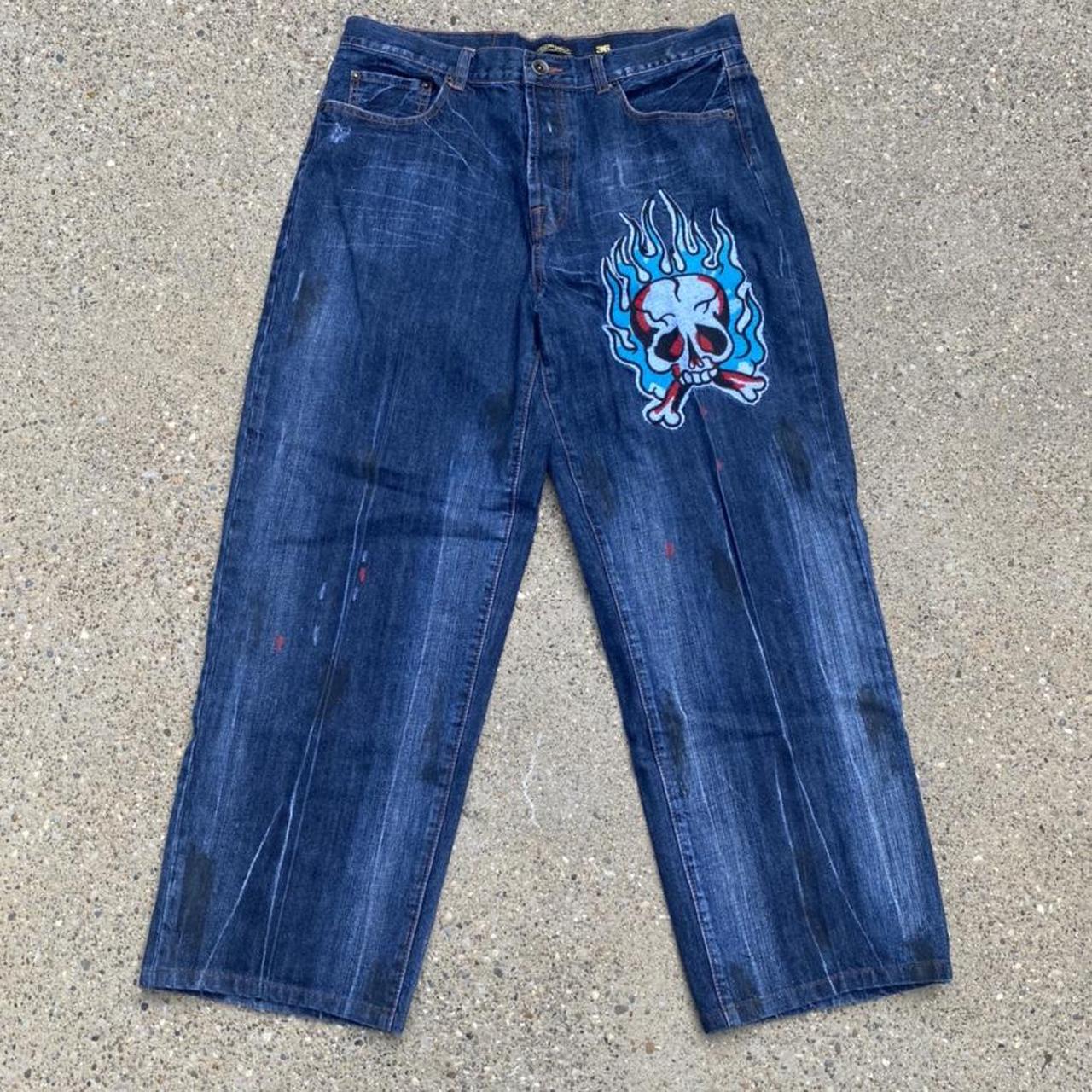 vintage ed hardy jeans spellout y2k denim pants...