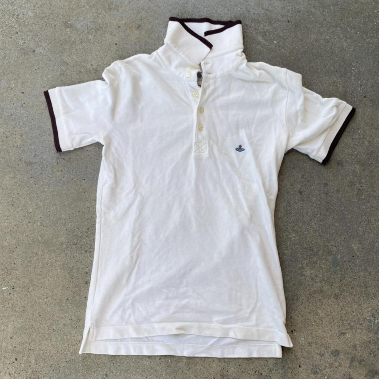 Vivienne Westwood Men's White and Brown Polo-shirts | Depop