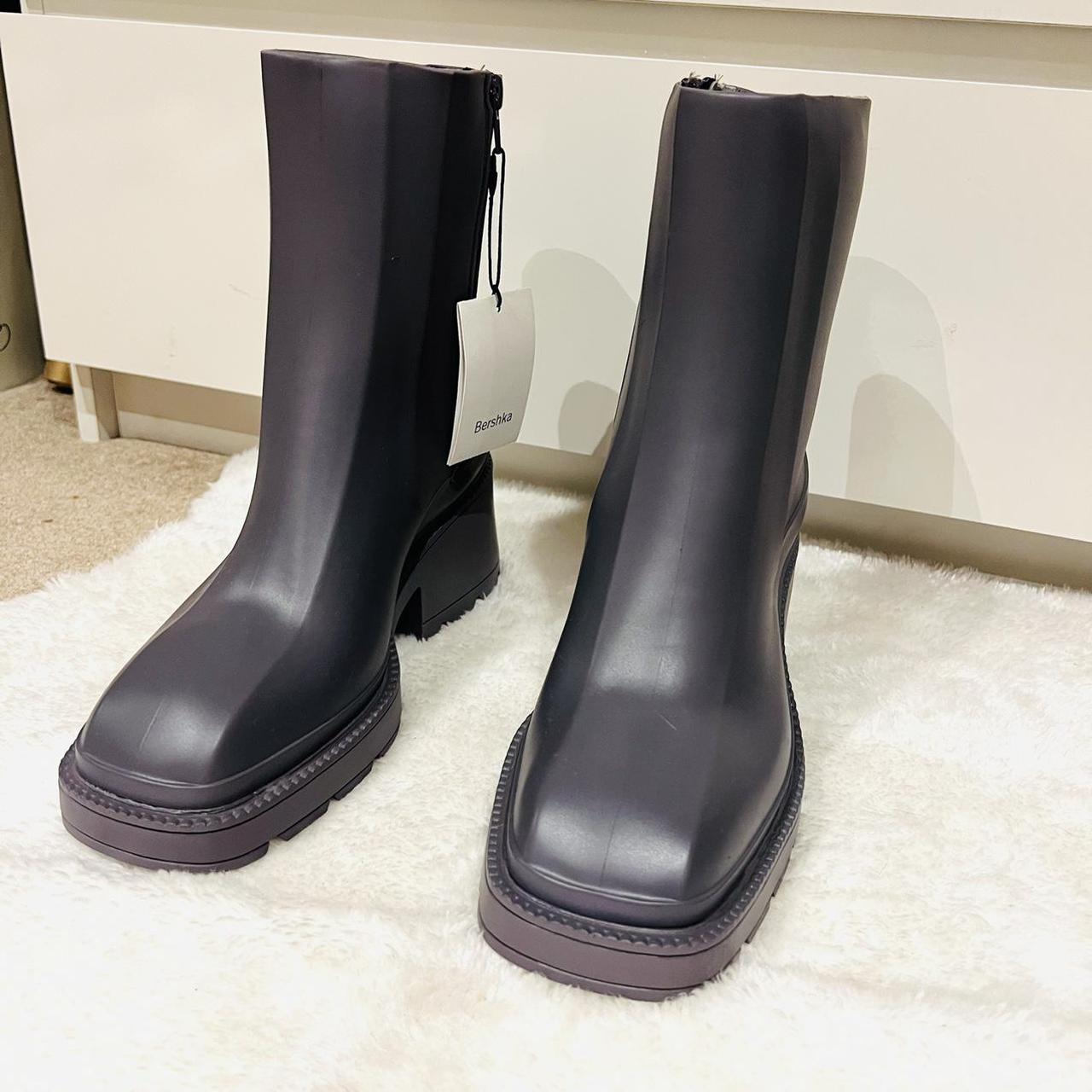 bershka heeled welly boots