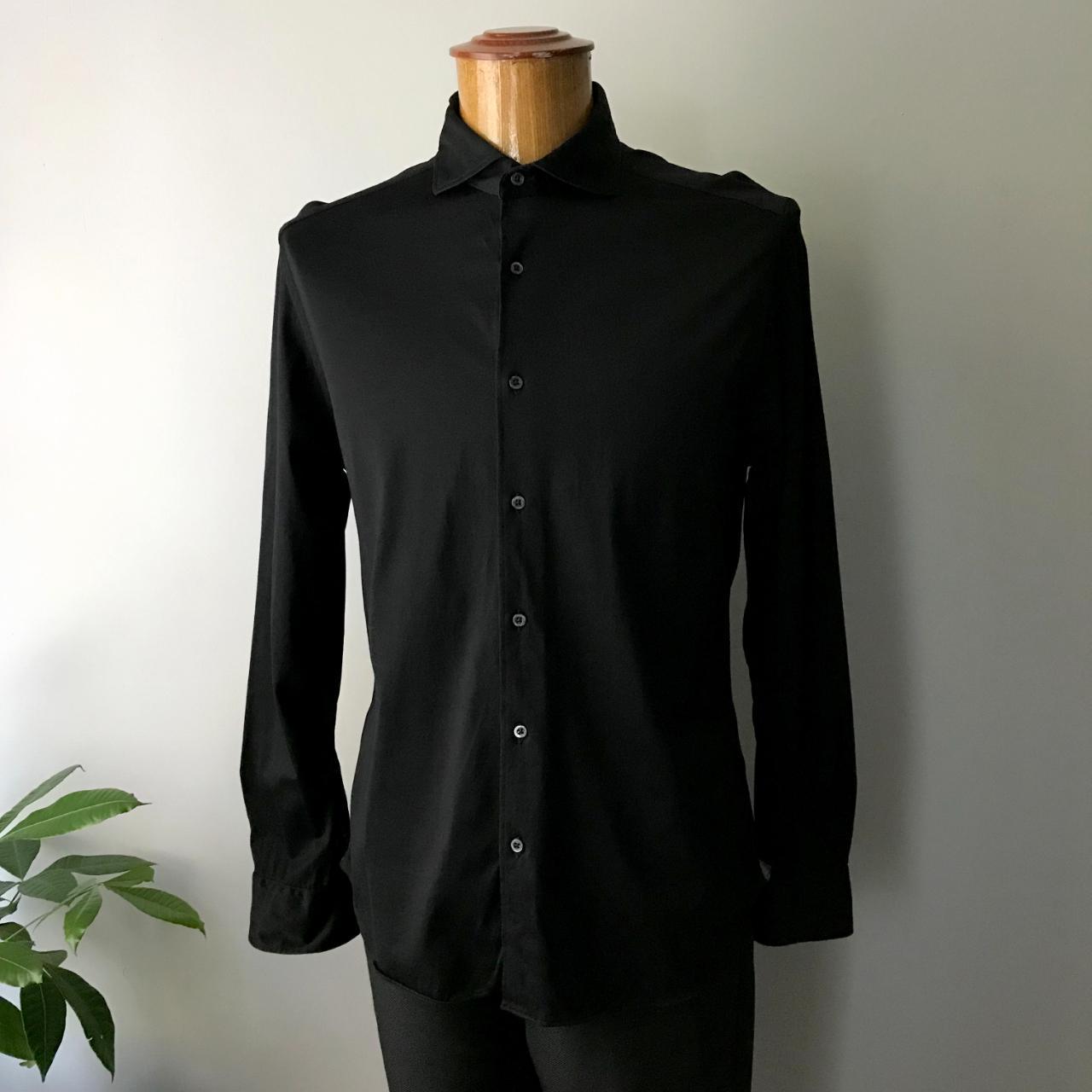 Product Image 1 - Modern black dress shirt with