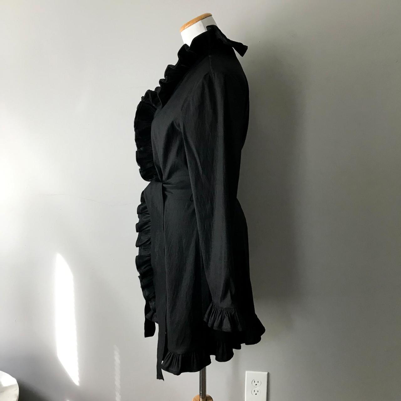 Black ruffle mid weight jacket with matching... - Depop