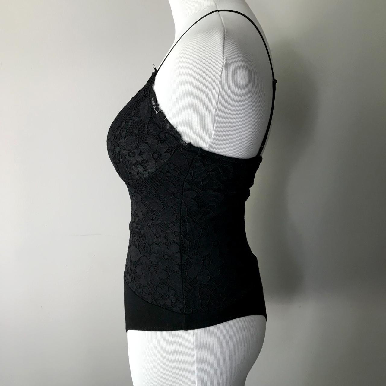 Black lace bustier style bodysuit from Noctex in a... Depop