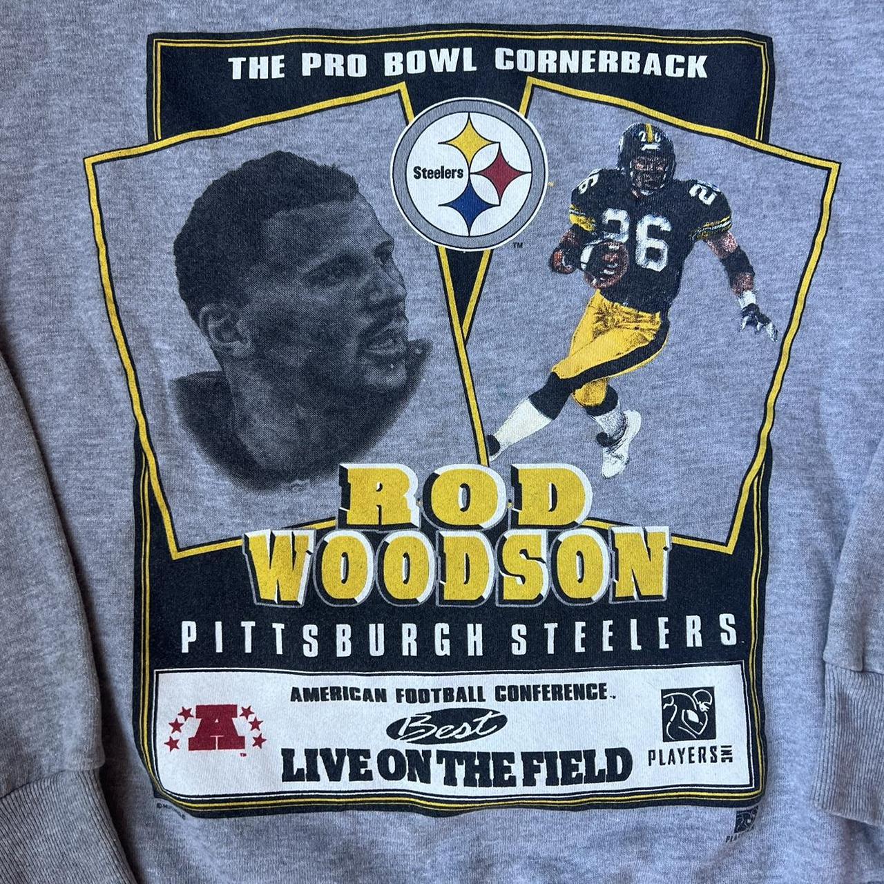 26 ROD WOODSON Pittsburgh Steelers NFL CB/PR White Throwback