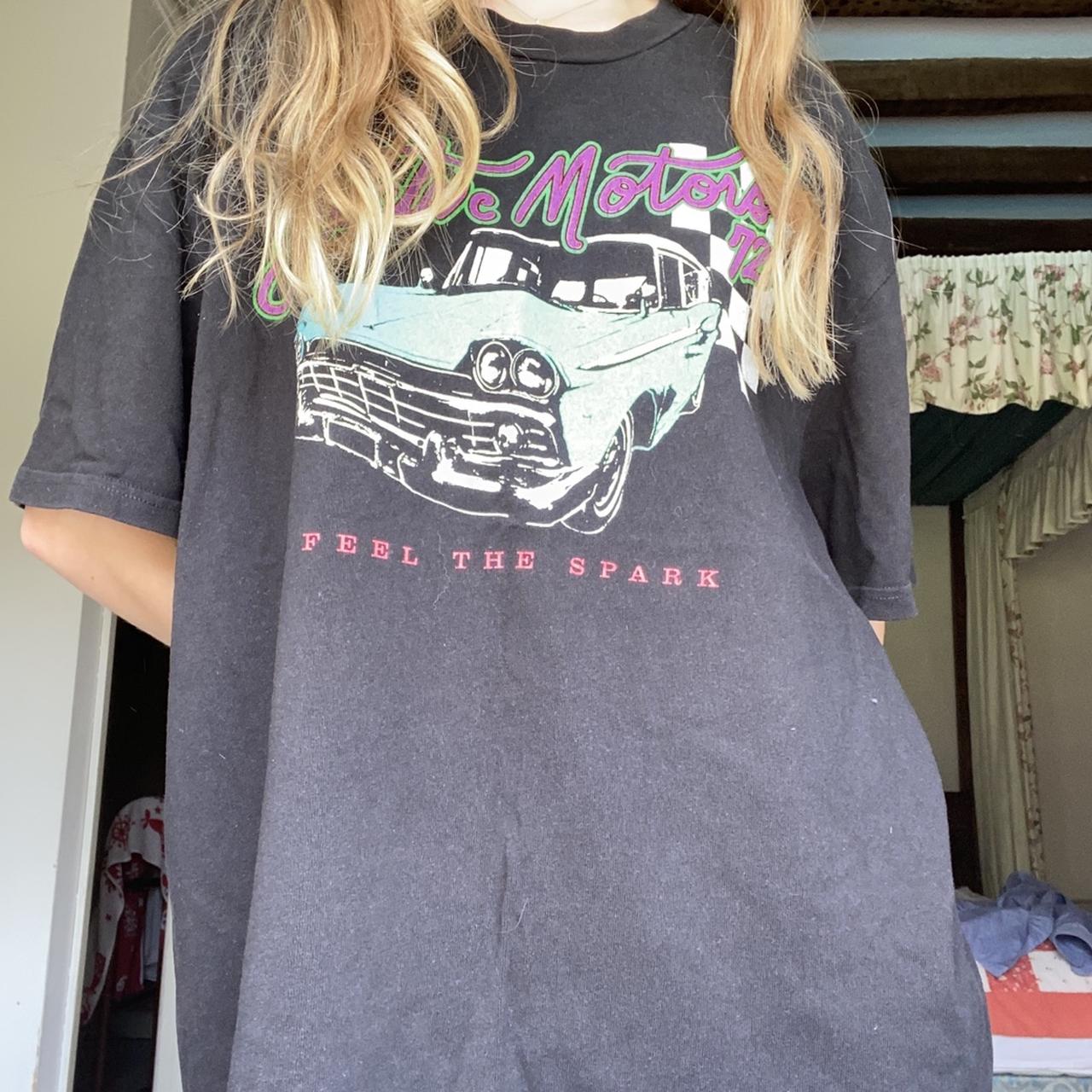 Brandy Melville black oversized graphic car tee. Depop