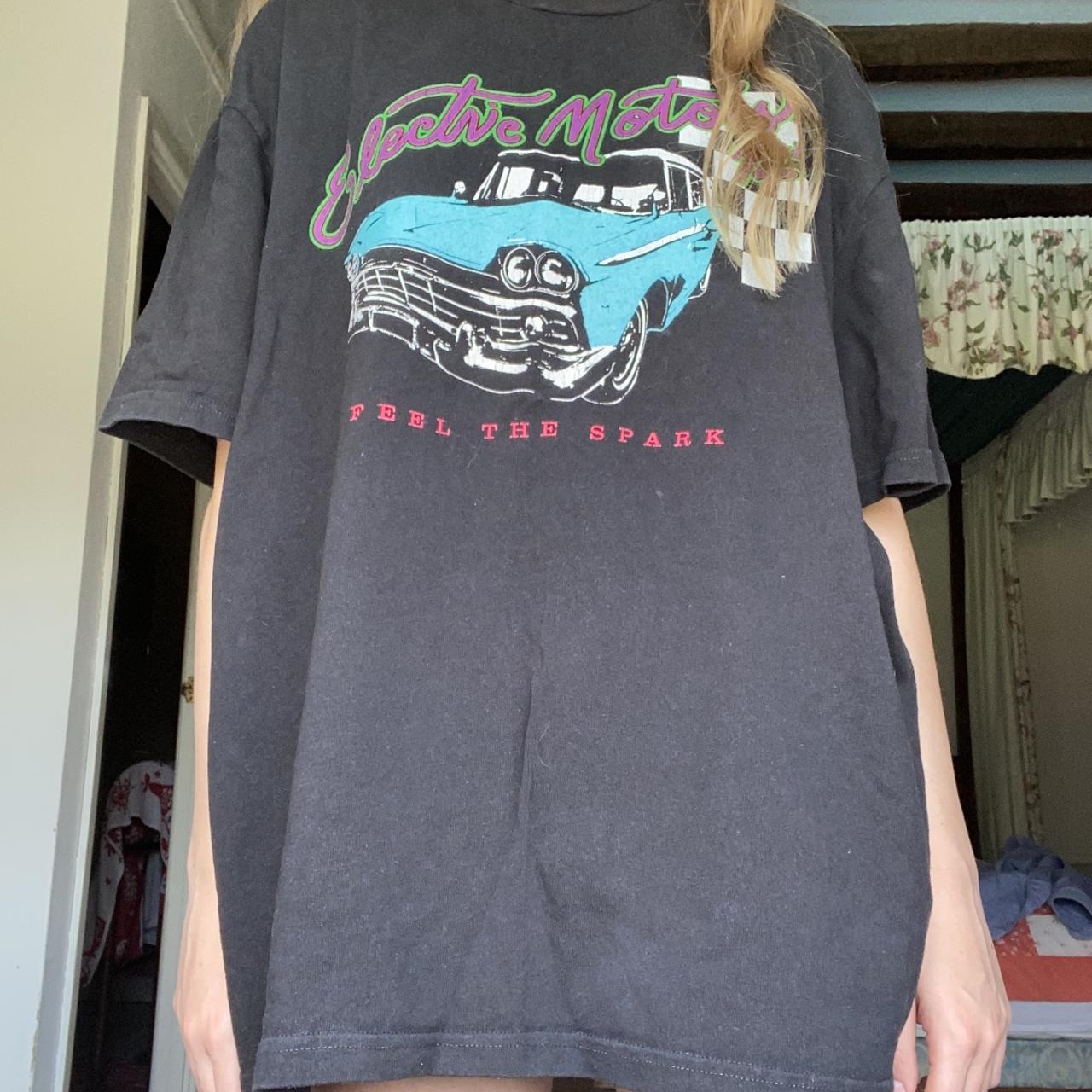 Brandy Melville black oversized graphic car tee. Depop