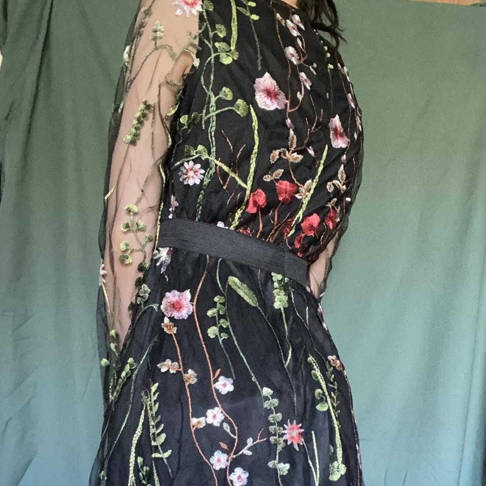 Black and mesh floral dress. Never worn but no tags.... - Depop