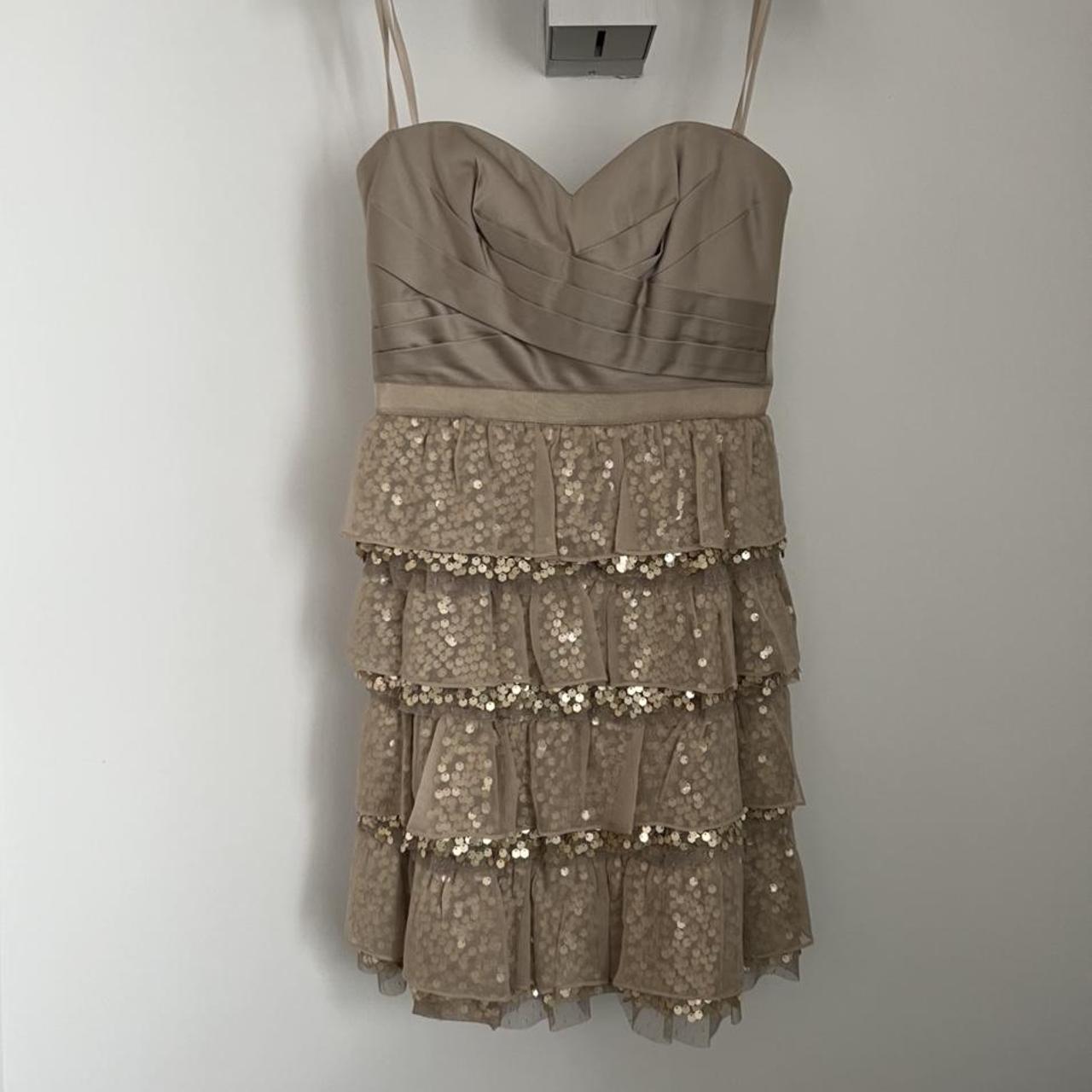 BCBG MaxAzria Champagne Ava Dress Price 39 Size