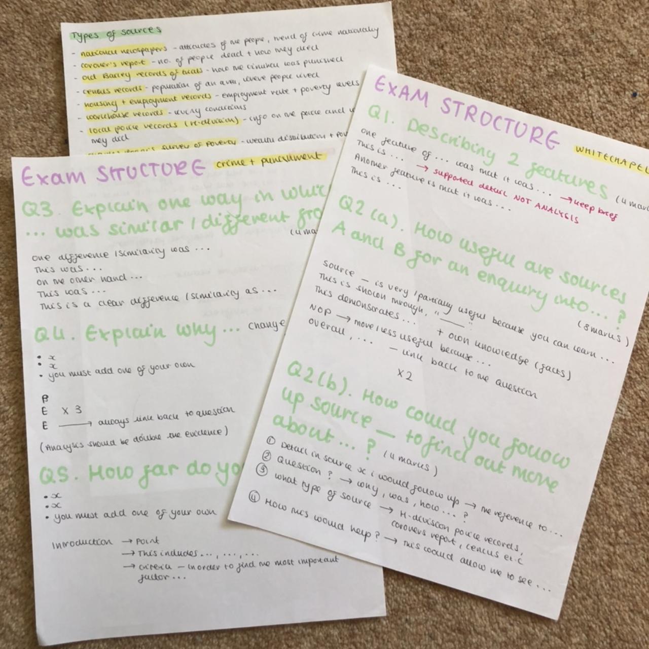 Edexcel GCSE History revision notes for crime and... - Depop